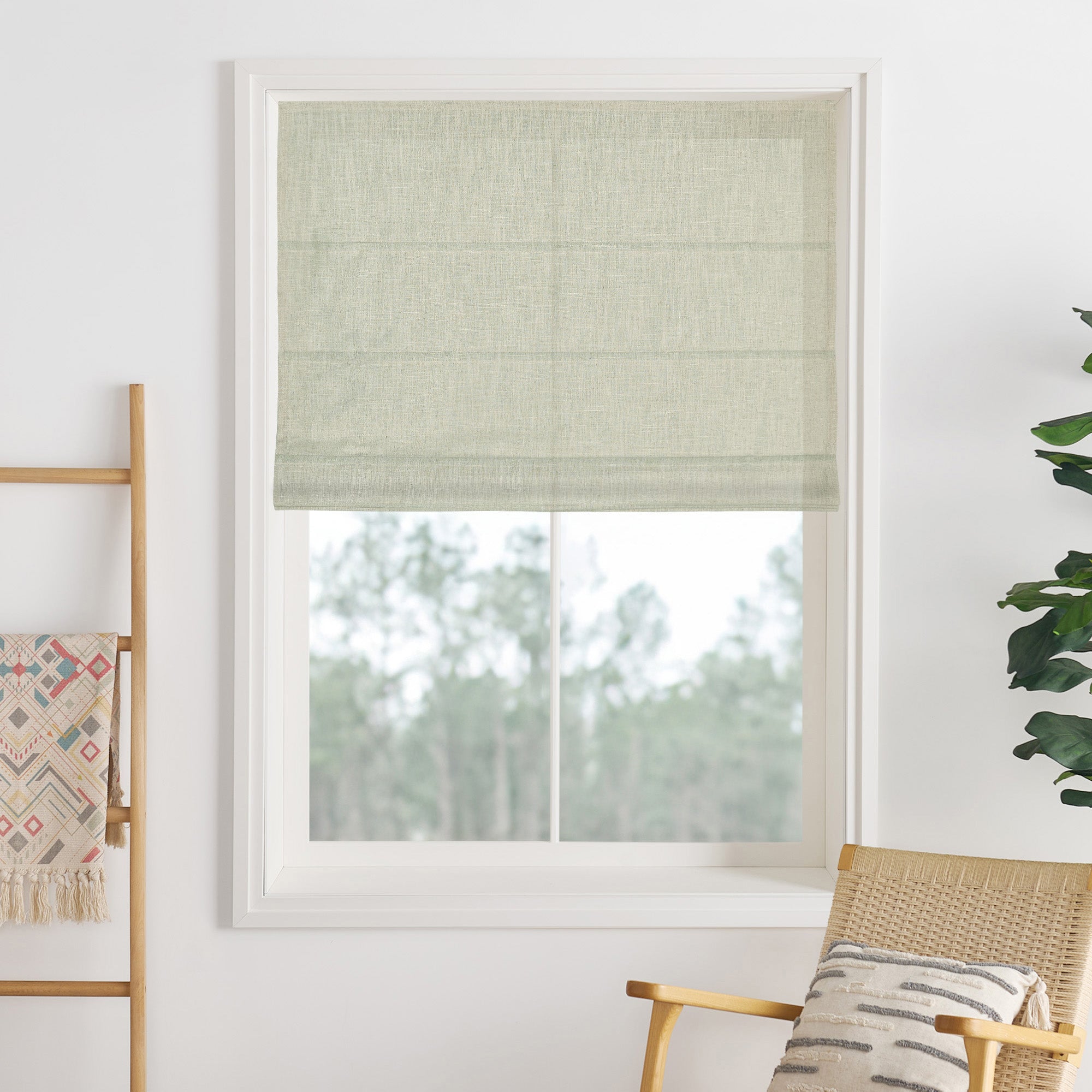 Lily Linen Roman Shades & Blinds-Neutral Decor
