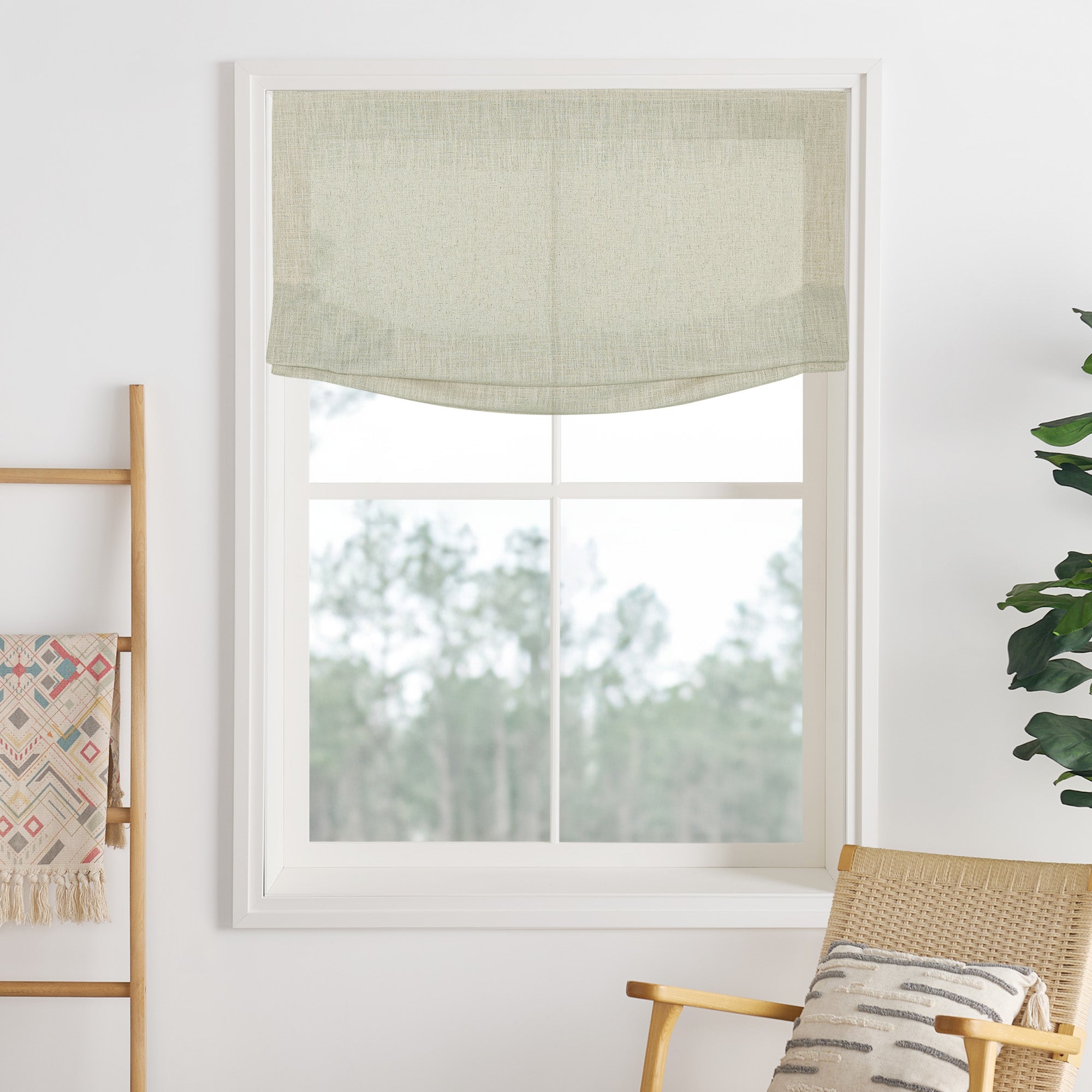 Lily Linen Roman Shades & Blinds | Relaxed-Neutral Decor