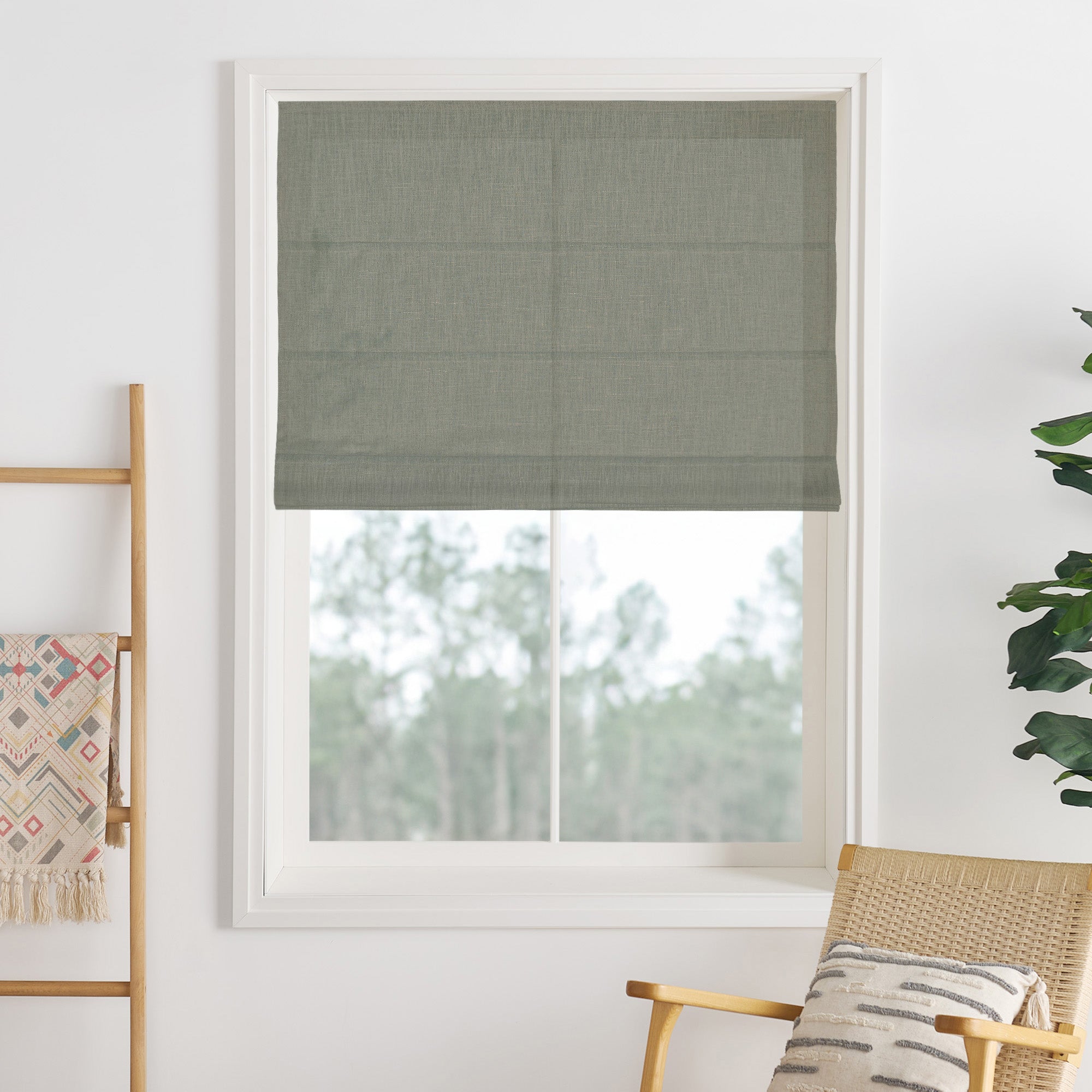 Lily Linen Roman Shades & Blinds-Neutral Decor
