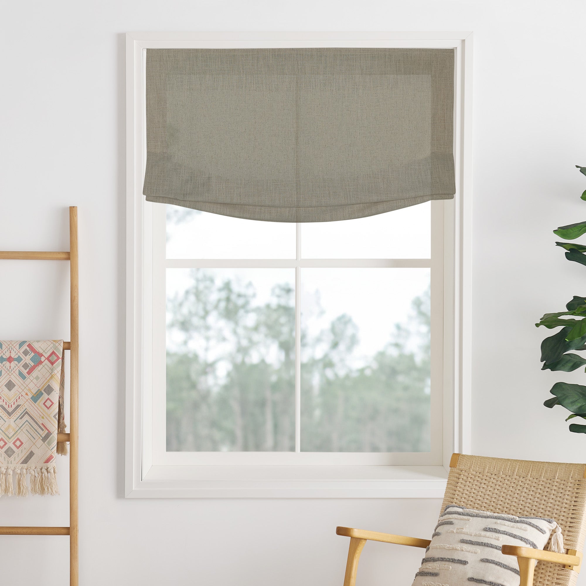 Lily Linen Roman Shades & Blinds | Relaxed-Neutral Decor