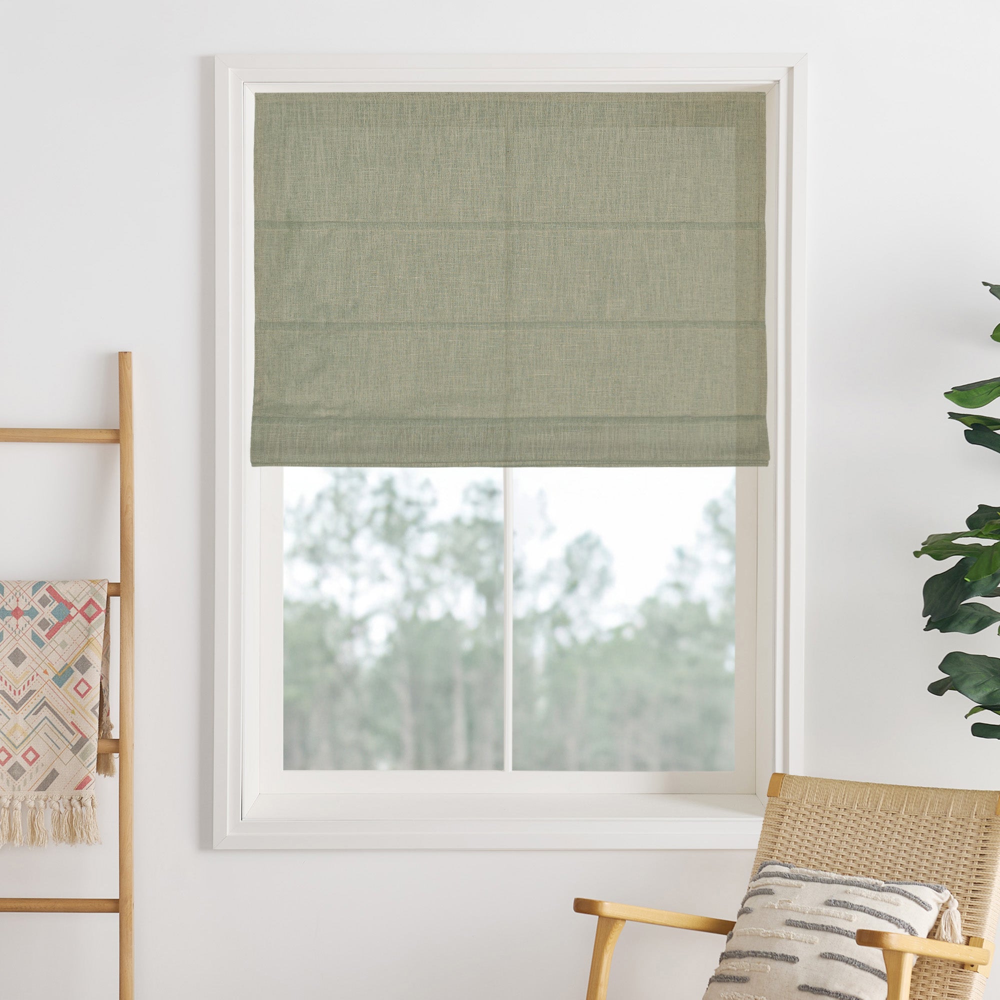 Lily Linen Roman Shades & Blinds-Neutral Decor