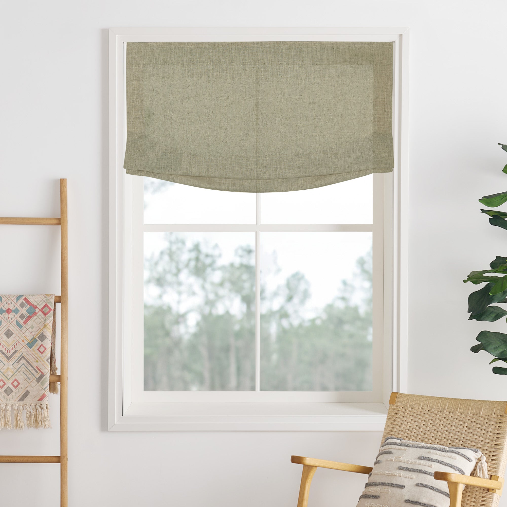 Lily Linen Roman Shades & Blinds | Relaxed-Neutral Decor