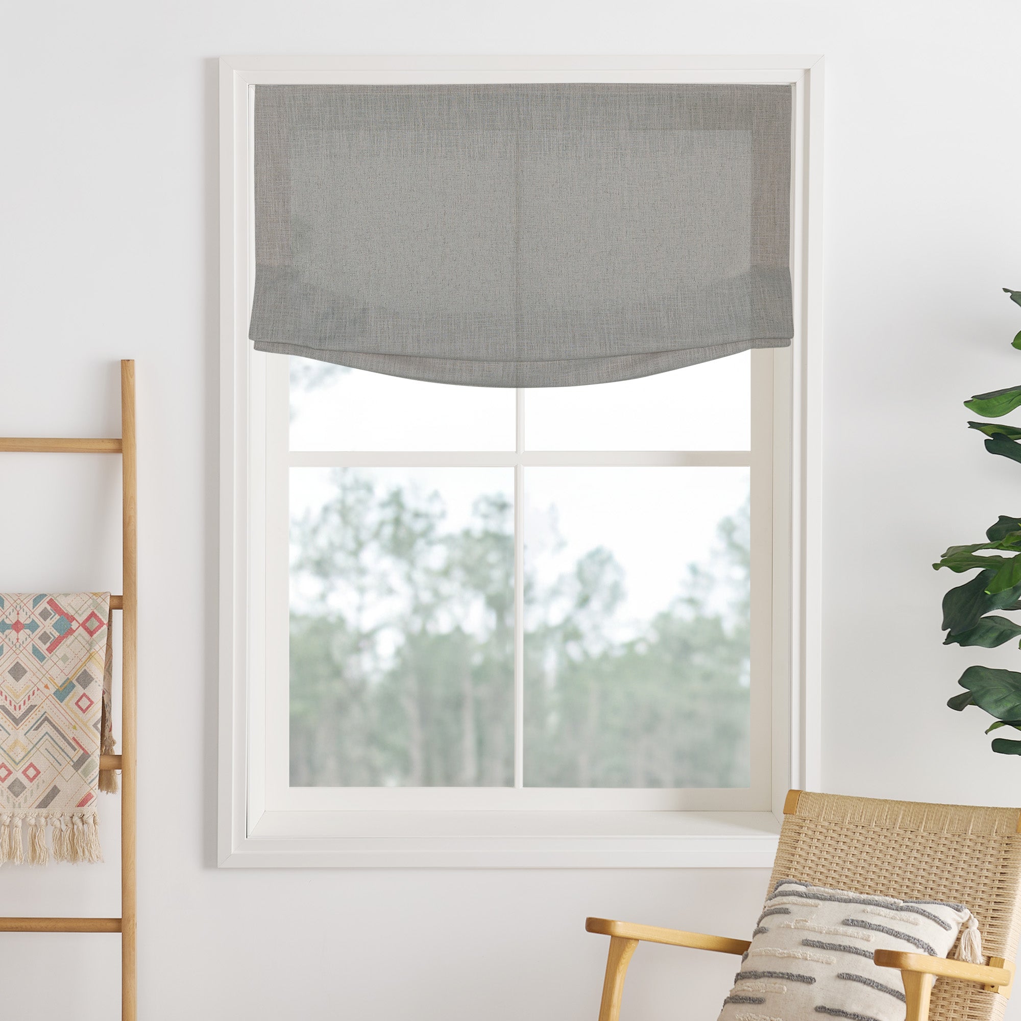 Lily Linen Roman Shades & Blinds | Relaxed-Neutral Decor