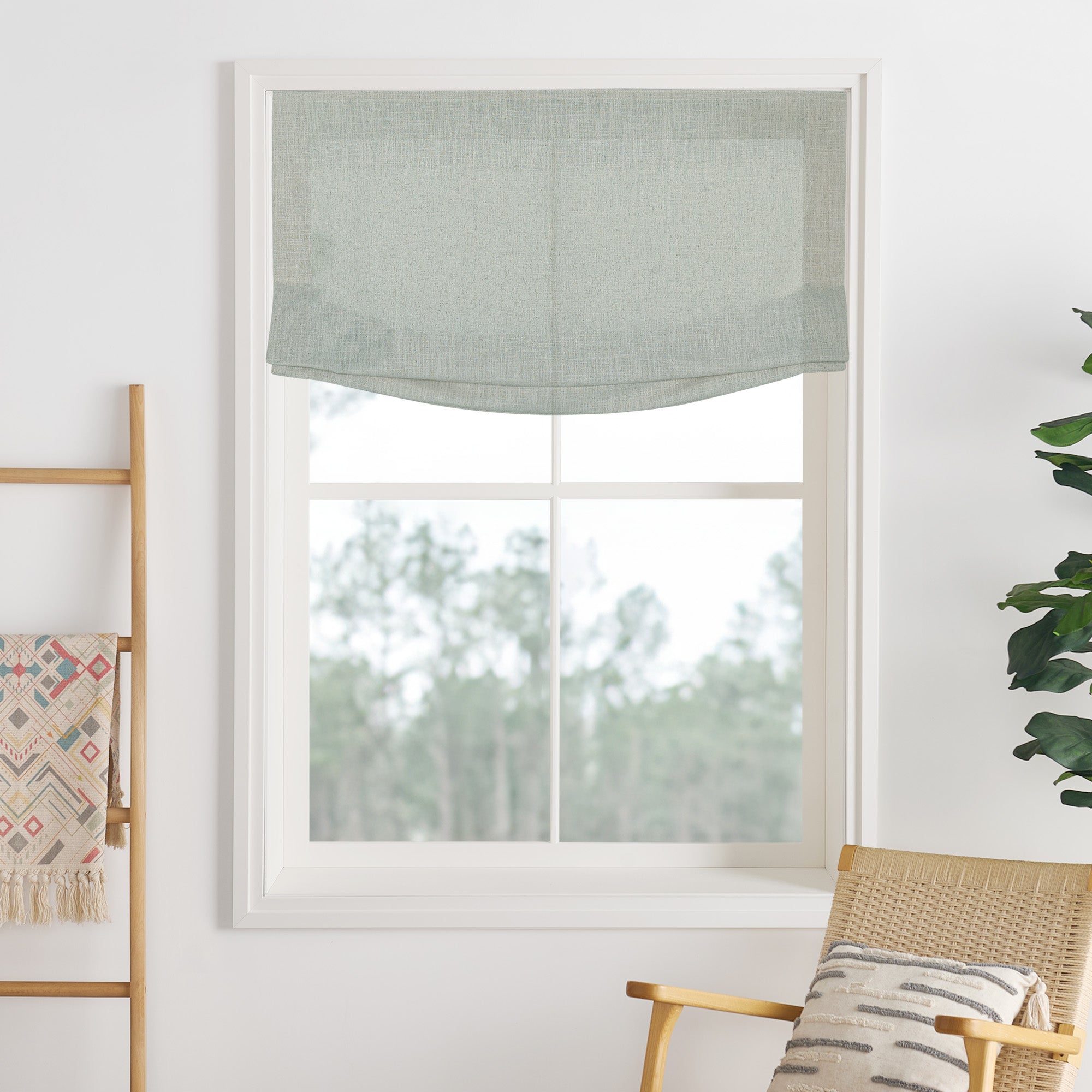Lily Linen Roman Shades & Blinds | Relaxed-Neutral Decor