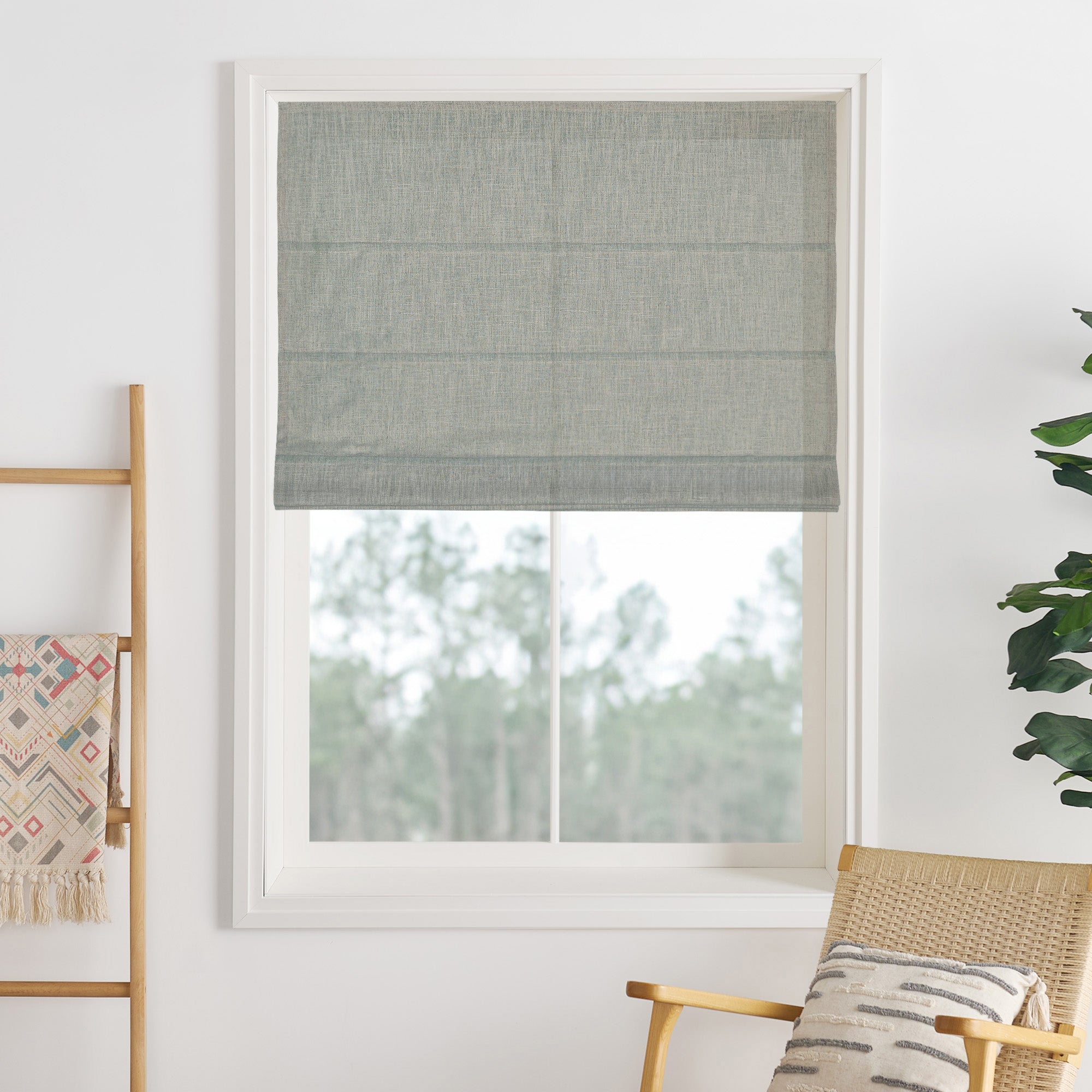 Lily Linen Roman Shades & Blinds-Neutral Decor