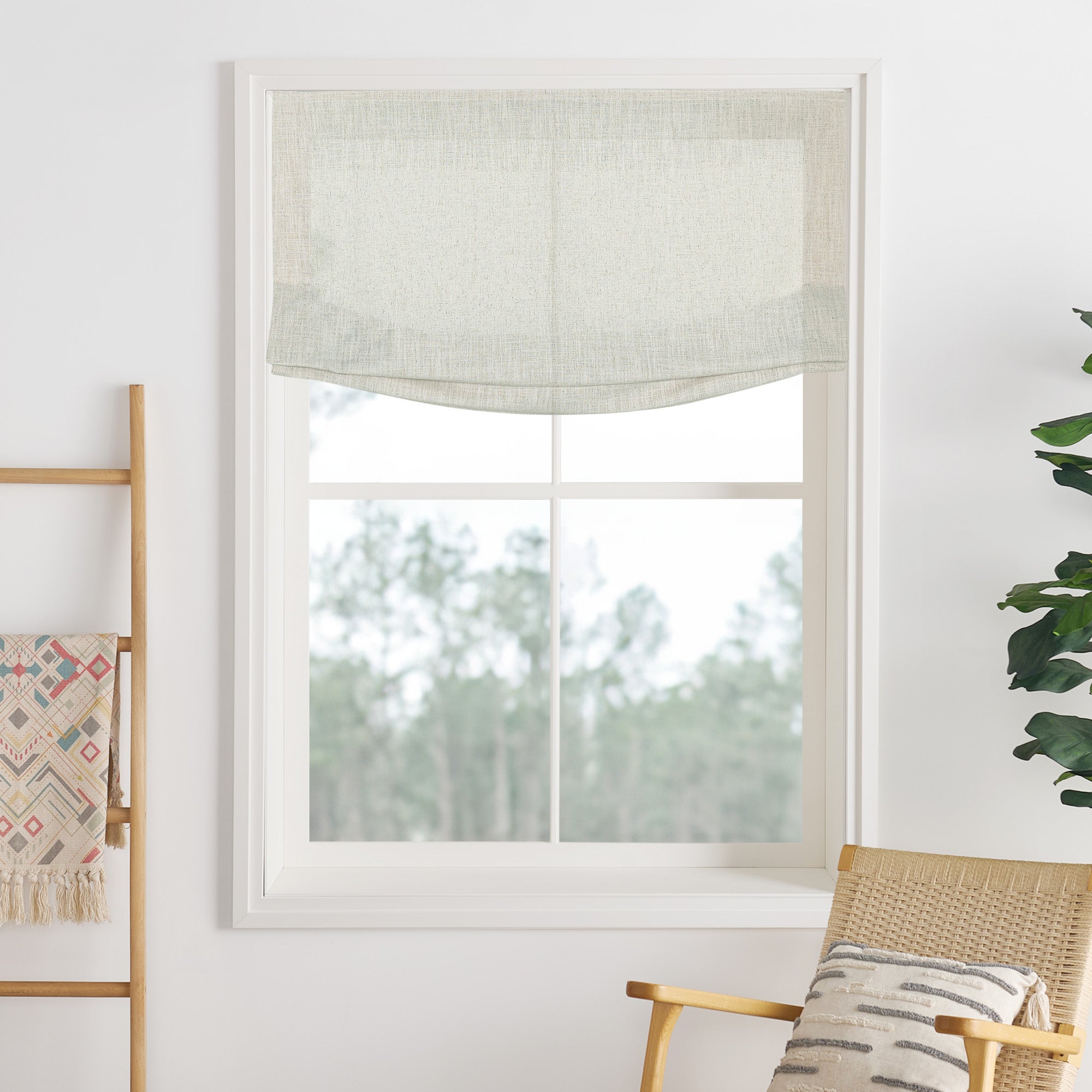 Lily Linen Roman Shades & Blinds | Relaxed-Neutral Decor