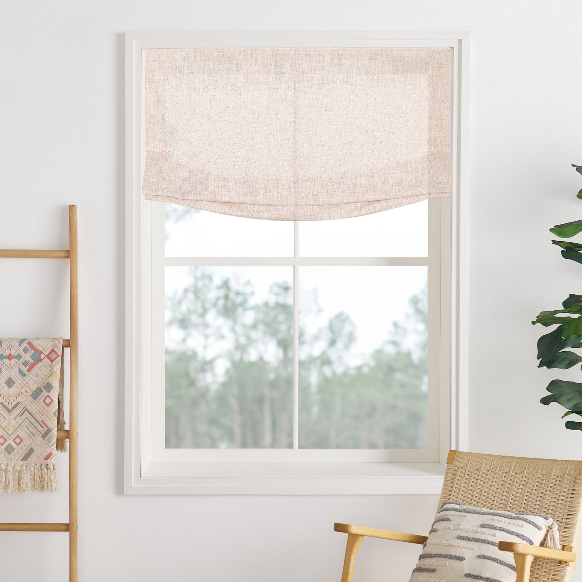 Lily Linen Roman Shades & Blinds | Relaxed-Neutral Decor