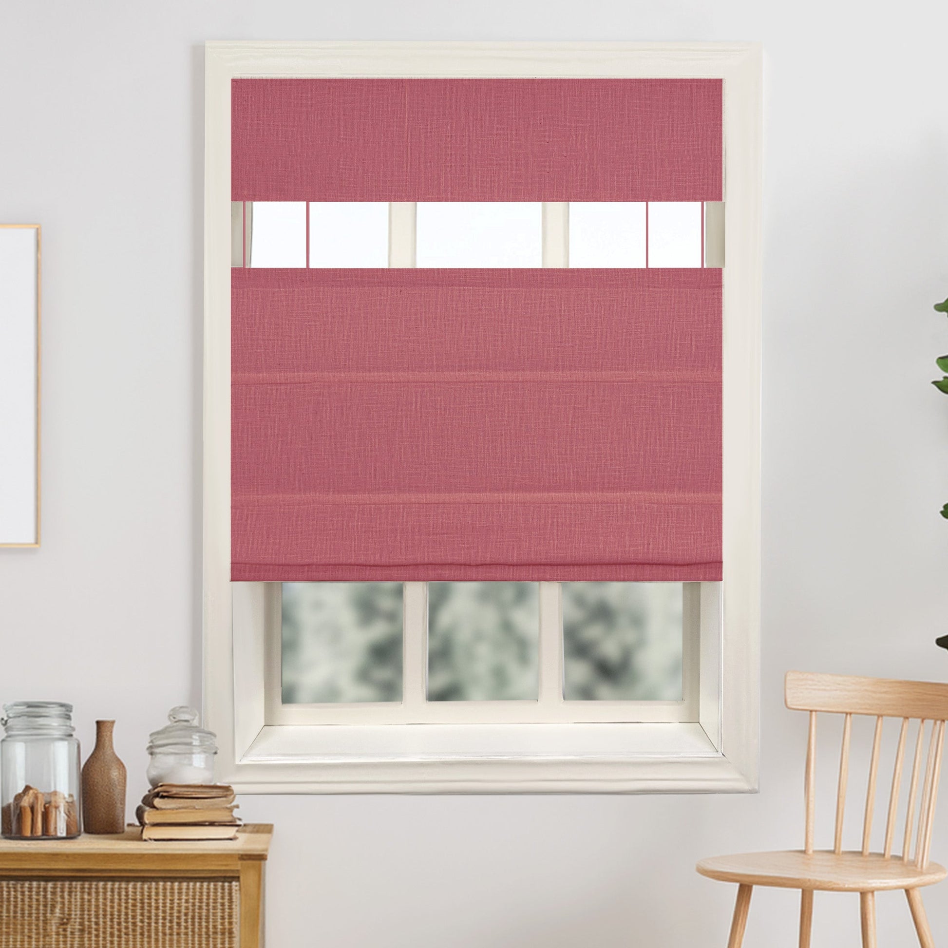 Lily Linen Top Down Bottom Up Roman Shades & Blinds | Lily-D-Neutral Decor