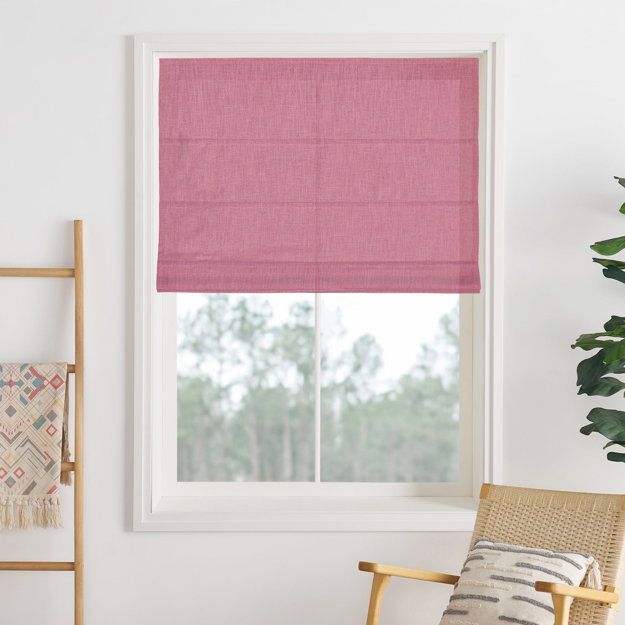 Lily Linen Roman Shades & Blinds-Neutral Decor