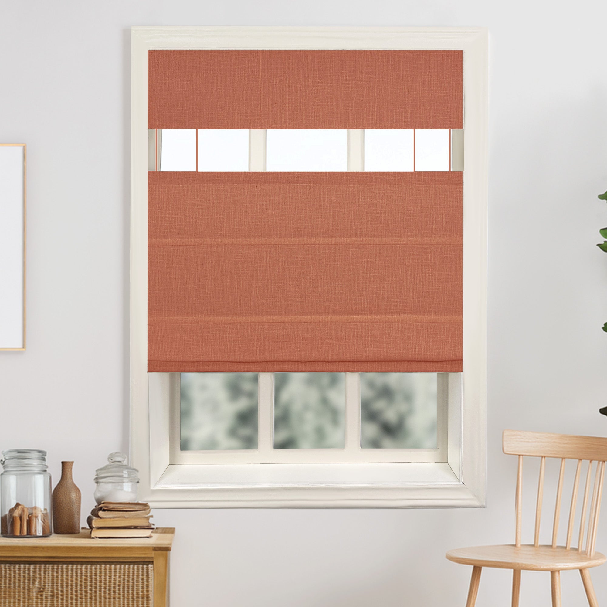 Lily Linen Top Down Bottom Up Roman Shades & Blinds | Lily-D-Neutral Decor