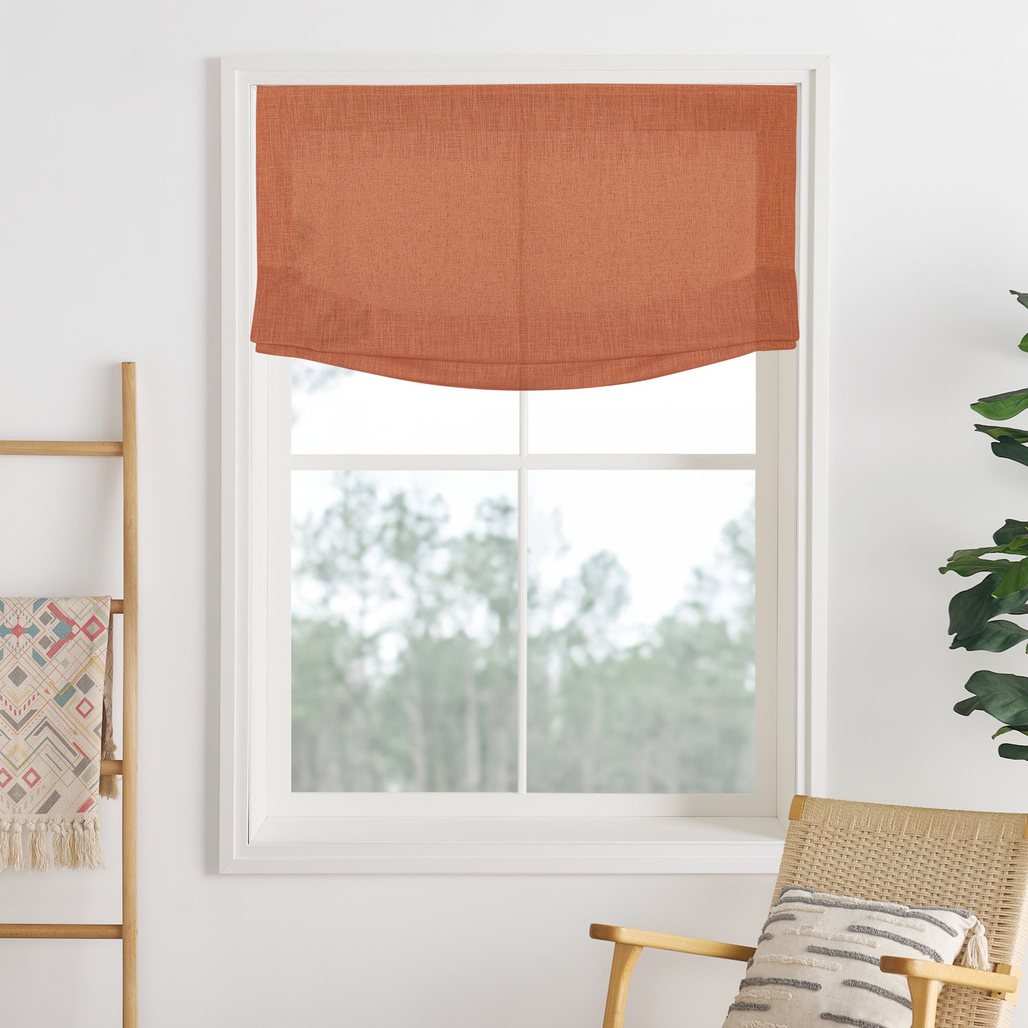 Lily Linen Roman Shades & Blinds | Relaxed-Neutral Decor