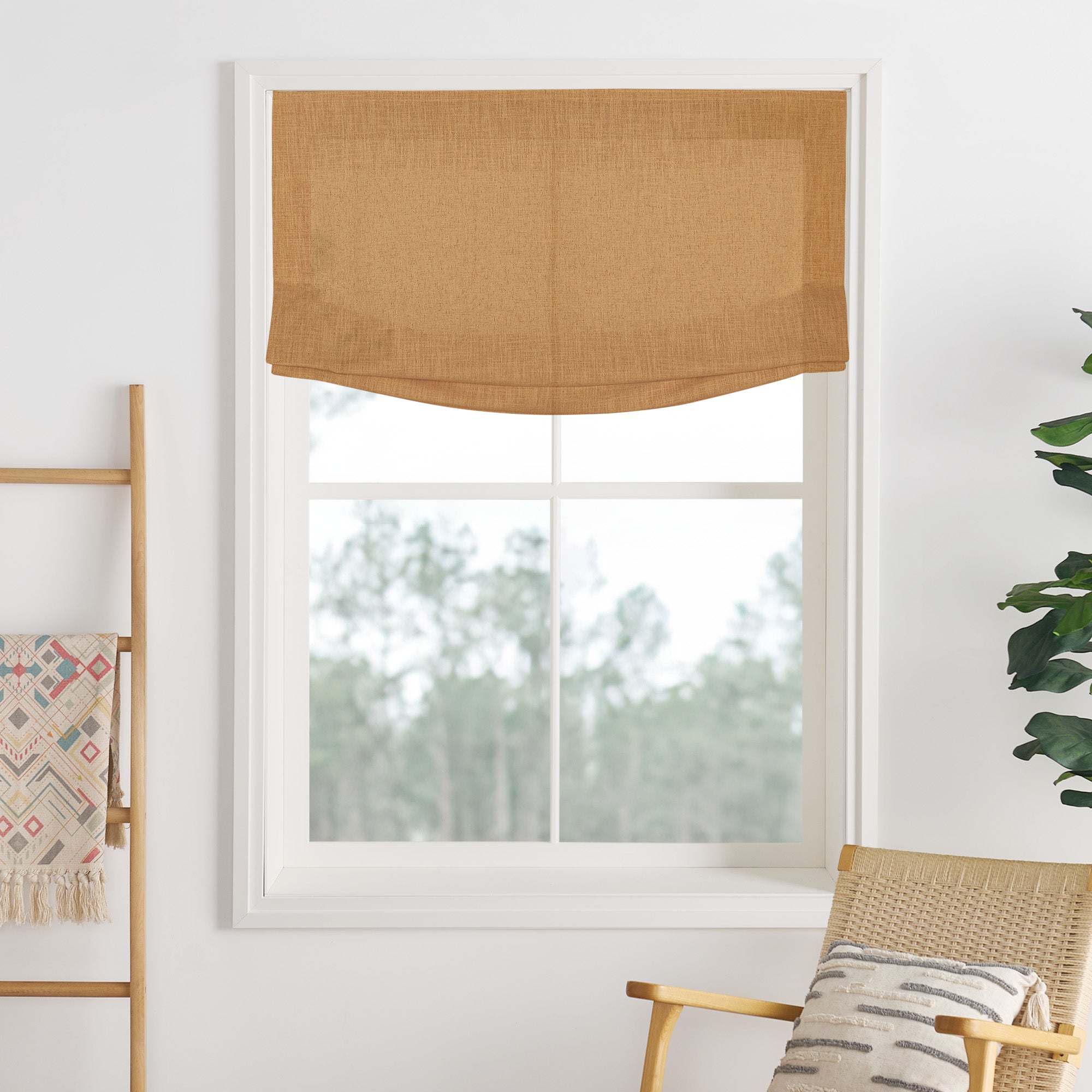 Lily Linen Roman Shades & Blinds | Relaxed-Neutral Decor