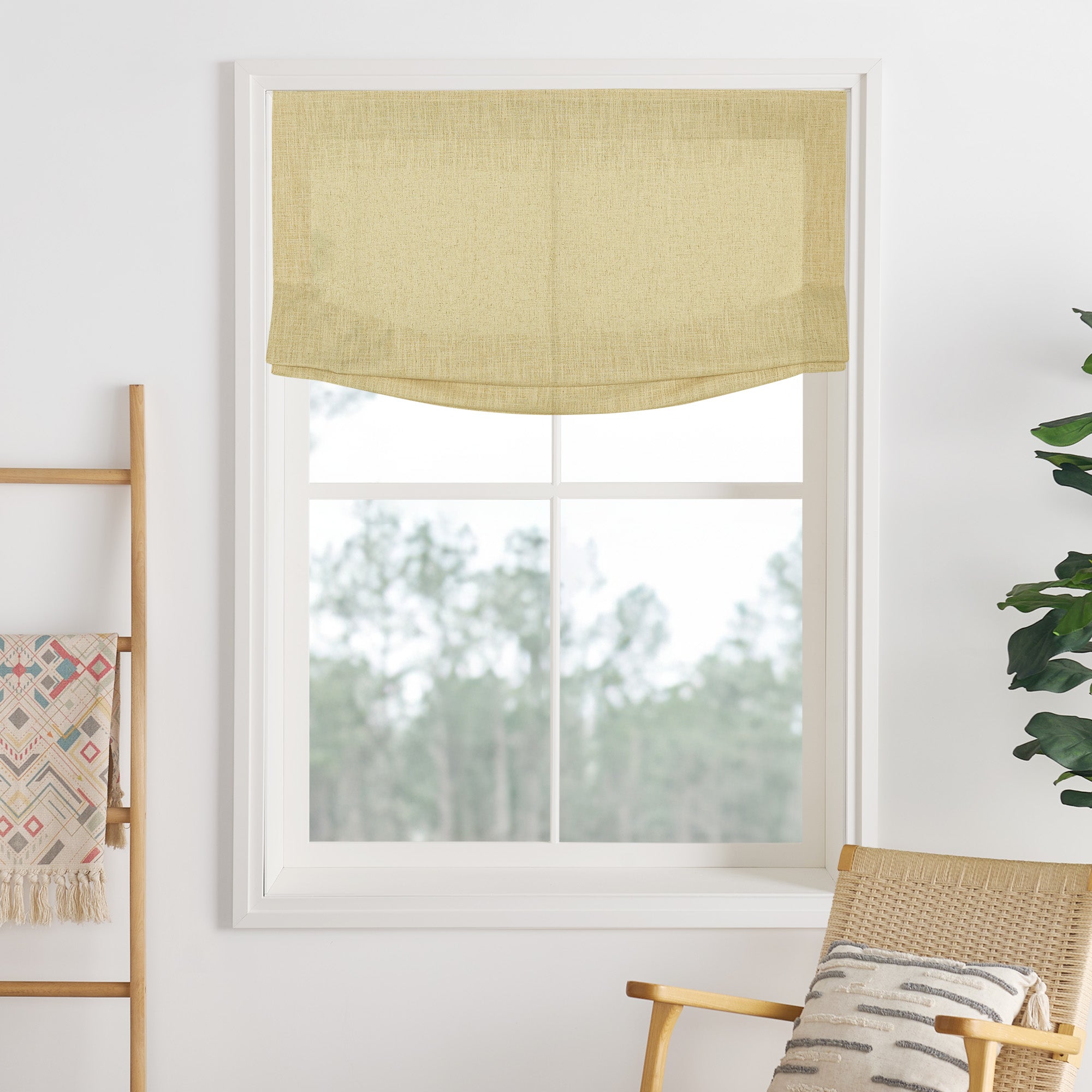 Lily Linen Roman Shades & Blinds | Relaxed-Neutral Decor