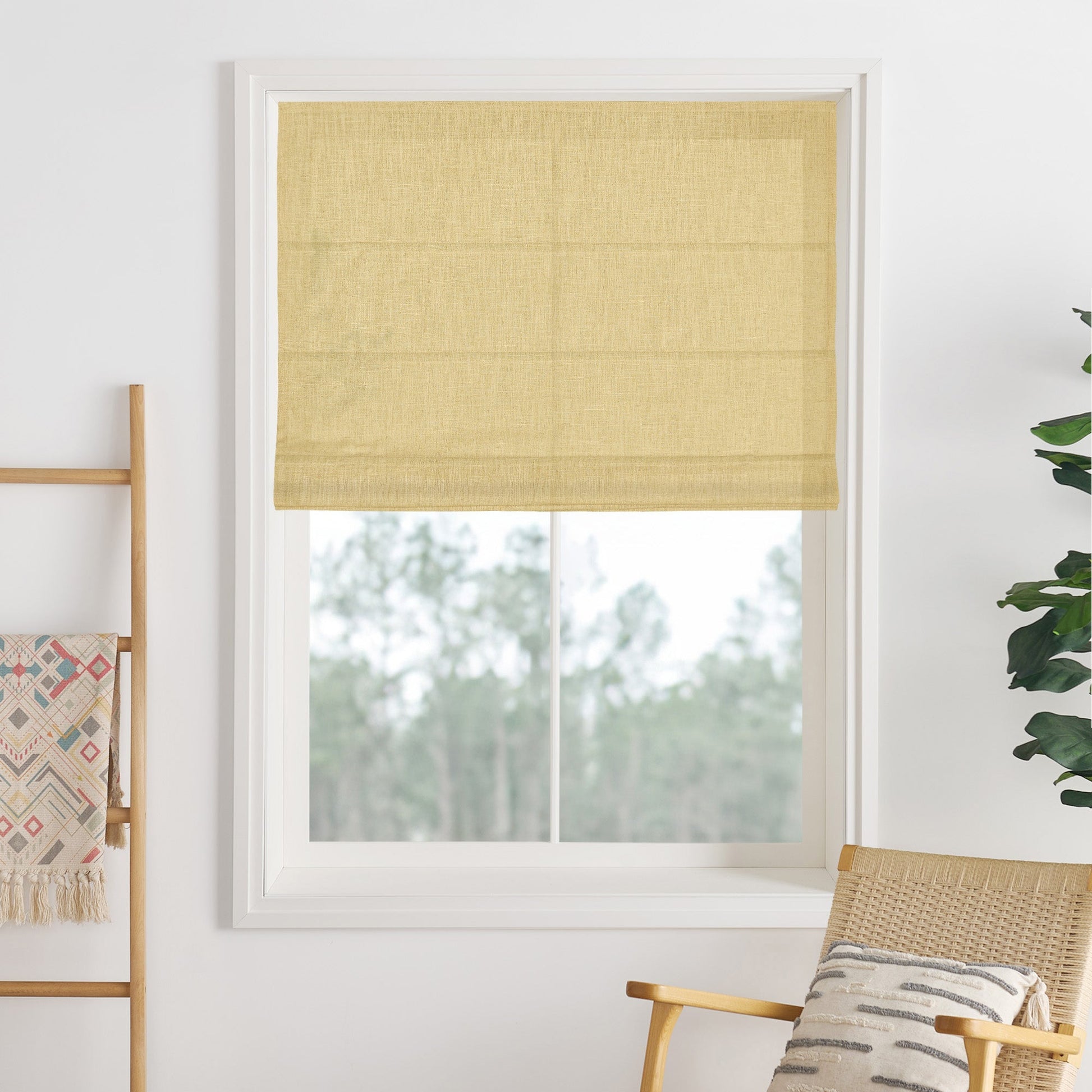 Lily Linen Roman Shades & Blinds-Neutral Decor