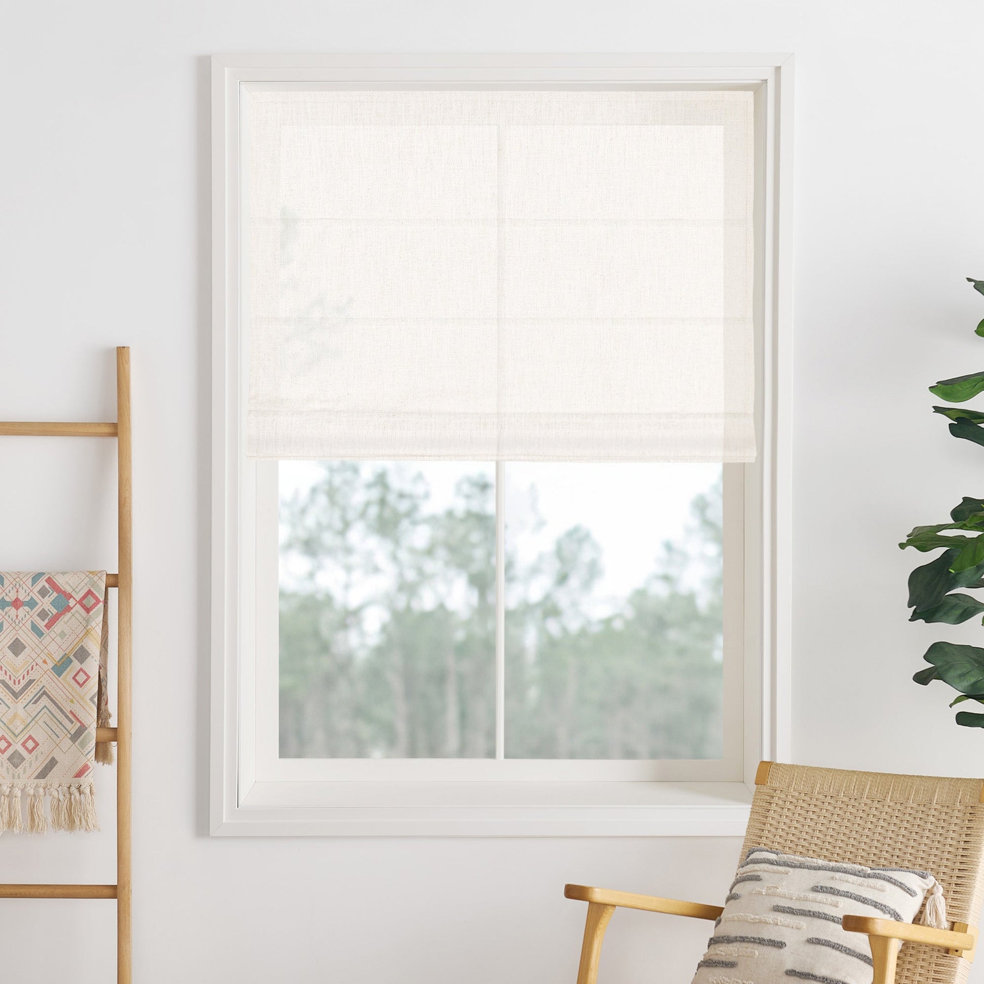 Lily Linen Roman Shades & Blinds-Neutral Decor