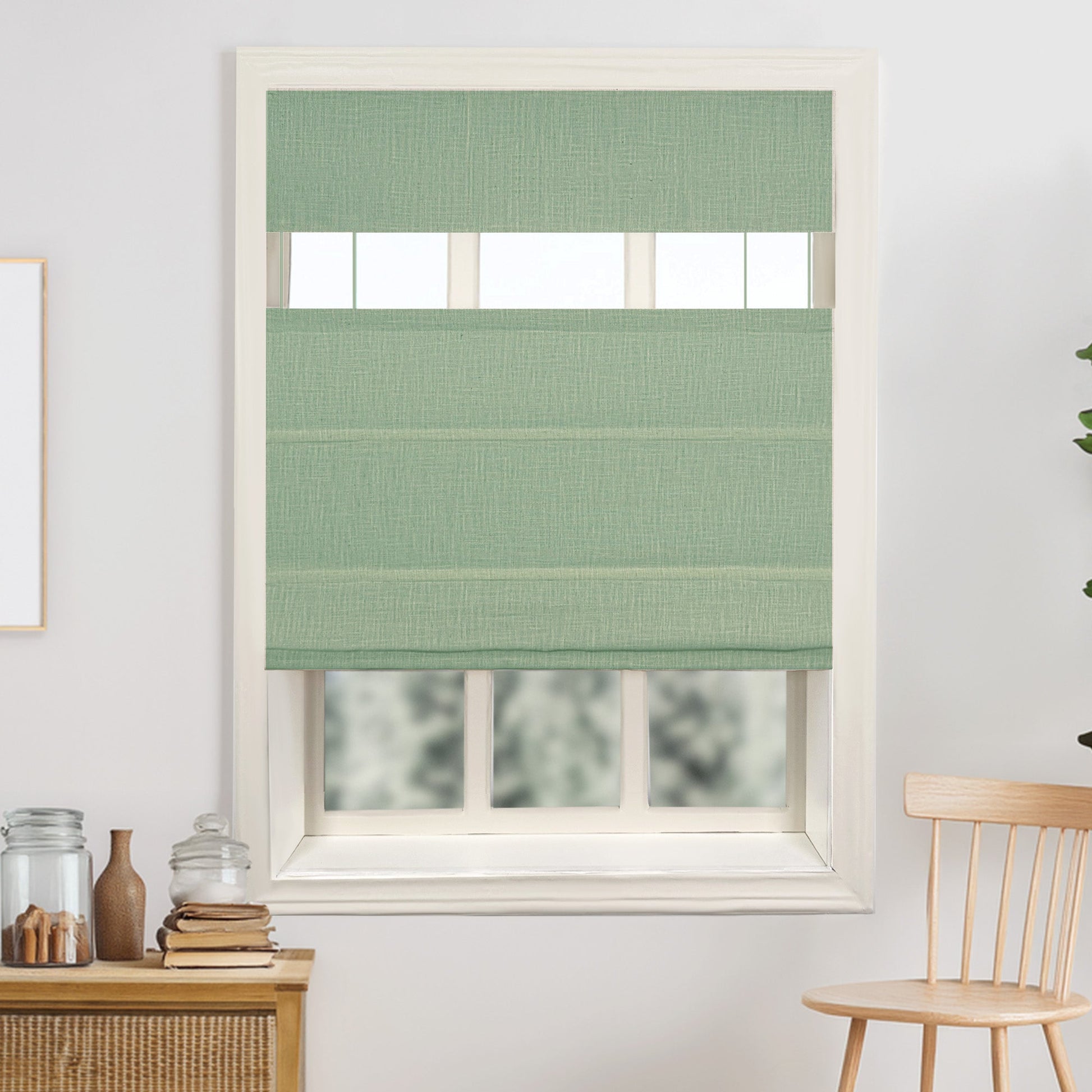 Lily Linen Top Down Bottom Up Roman Shades & Blinds | Lily-D-Neutral Decor