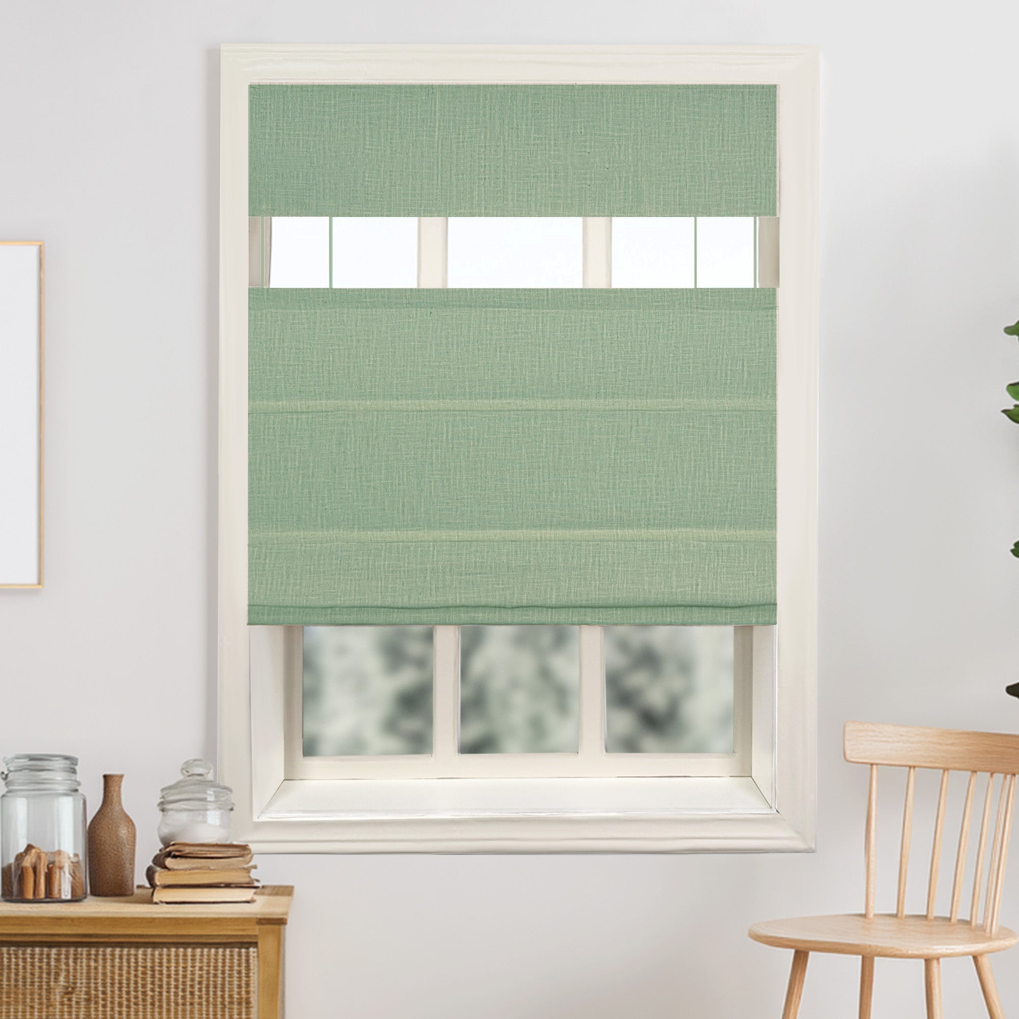 Lily Linen Top Down Bottom Up Roman Shades & Blinds | Lily-D-Neutral Decor