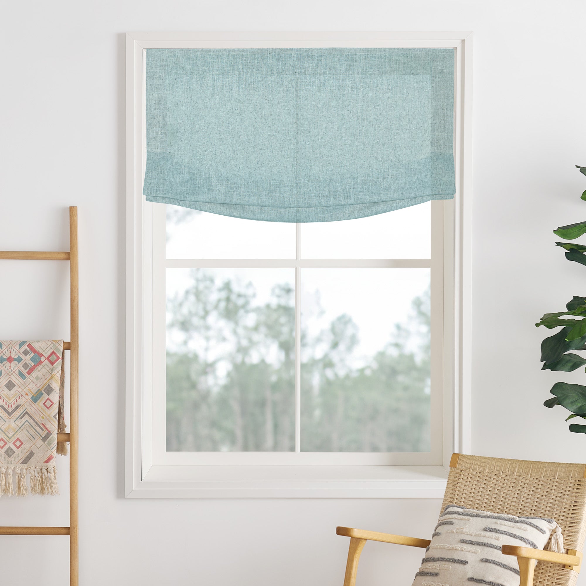 Lily Linen Roman Shades & Blinds | Relaxed-Neutral Decor