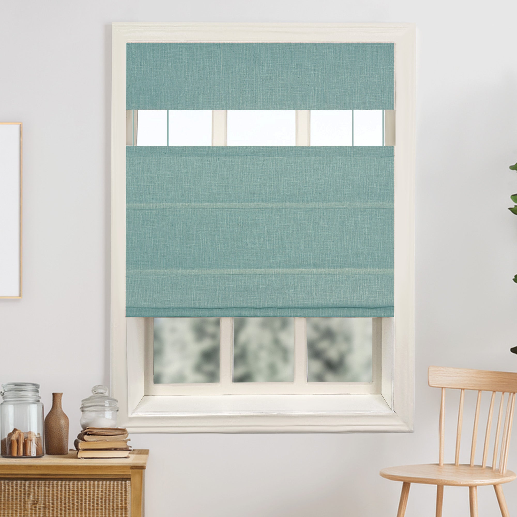 Lily Linen Top Down Bottom Up Roman Shades & Blinds | Lily-D-Neutral Decor