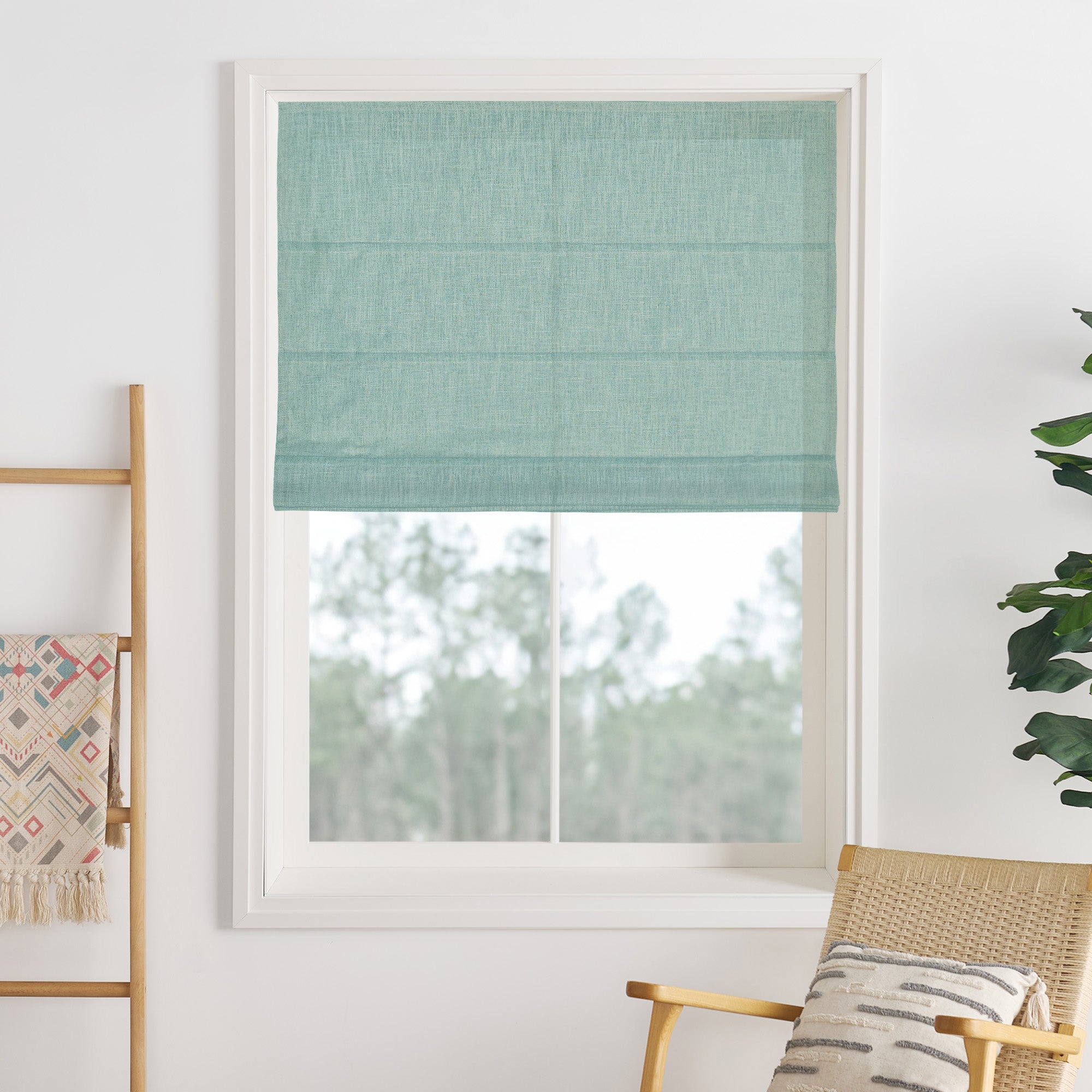 Lily Linen Roman Shades & Blinds-Neutral Decor