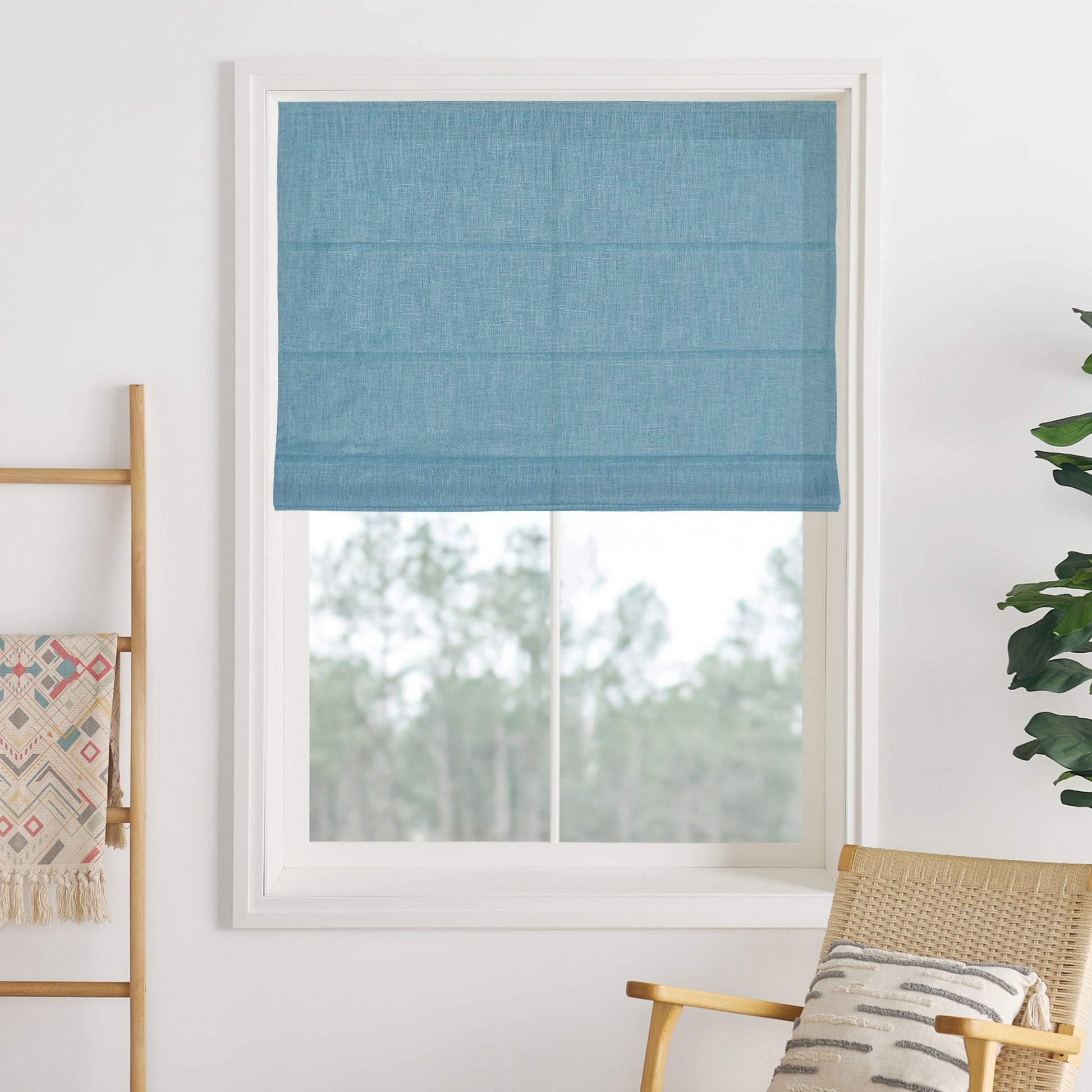 Lily Linen Roman Shades & Blinds-Neutral Decor