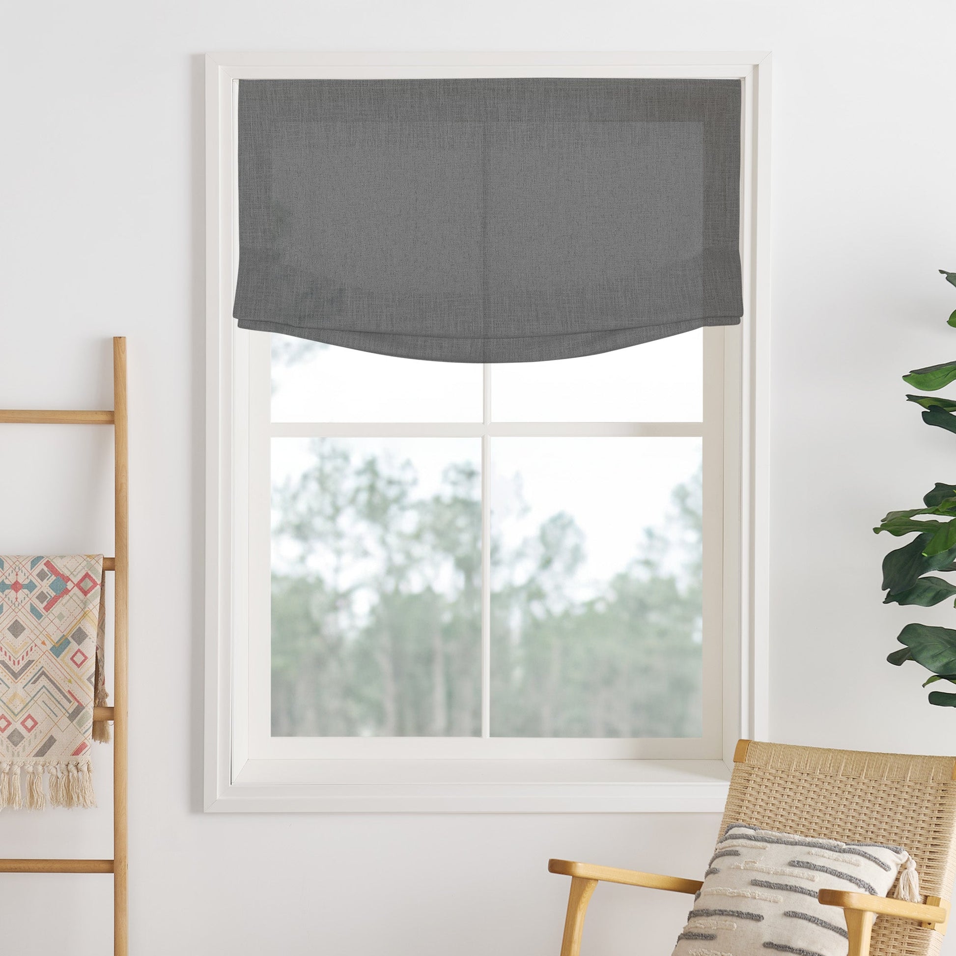 Lily Linen Roman Shades & Blinds | Relaxed-Neutral Decor