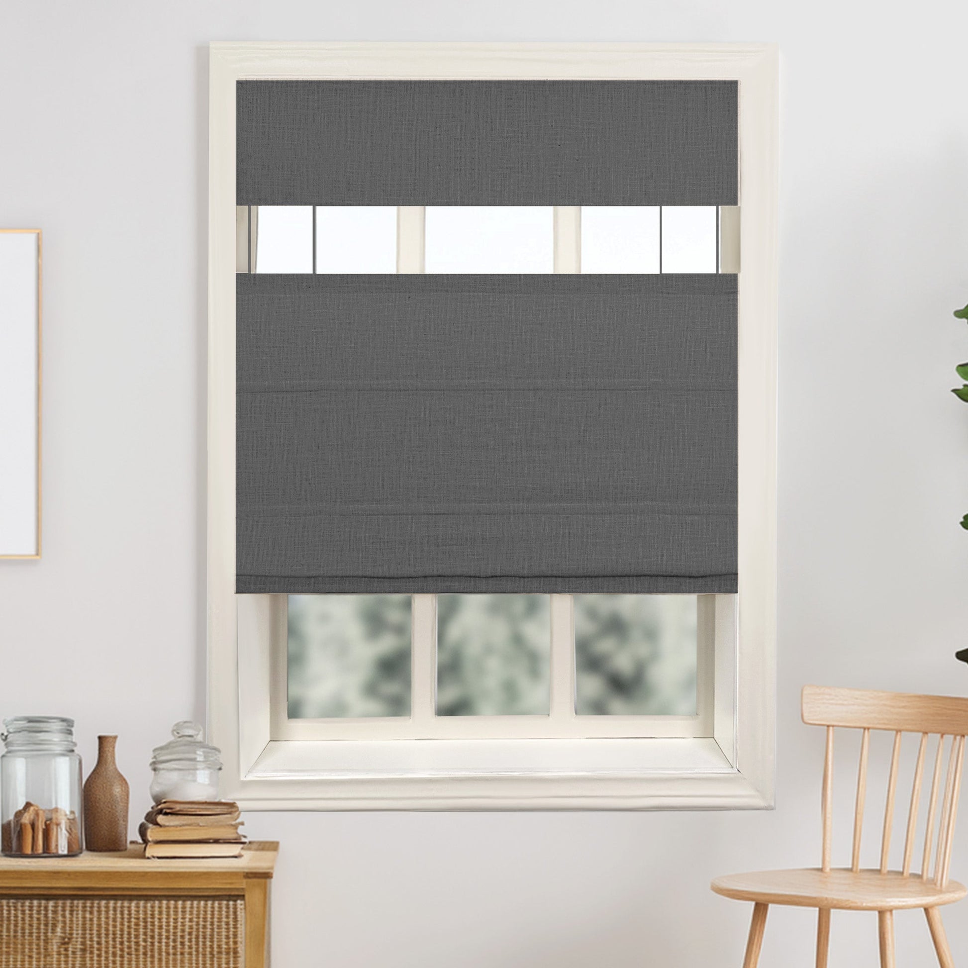 Lily Linen Top Down Bottom Up Roman Shades & Blinds | Lily-D-Neutral Decor