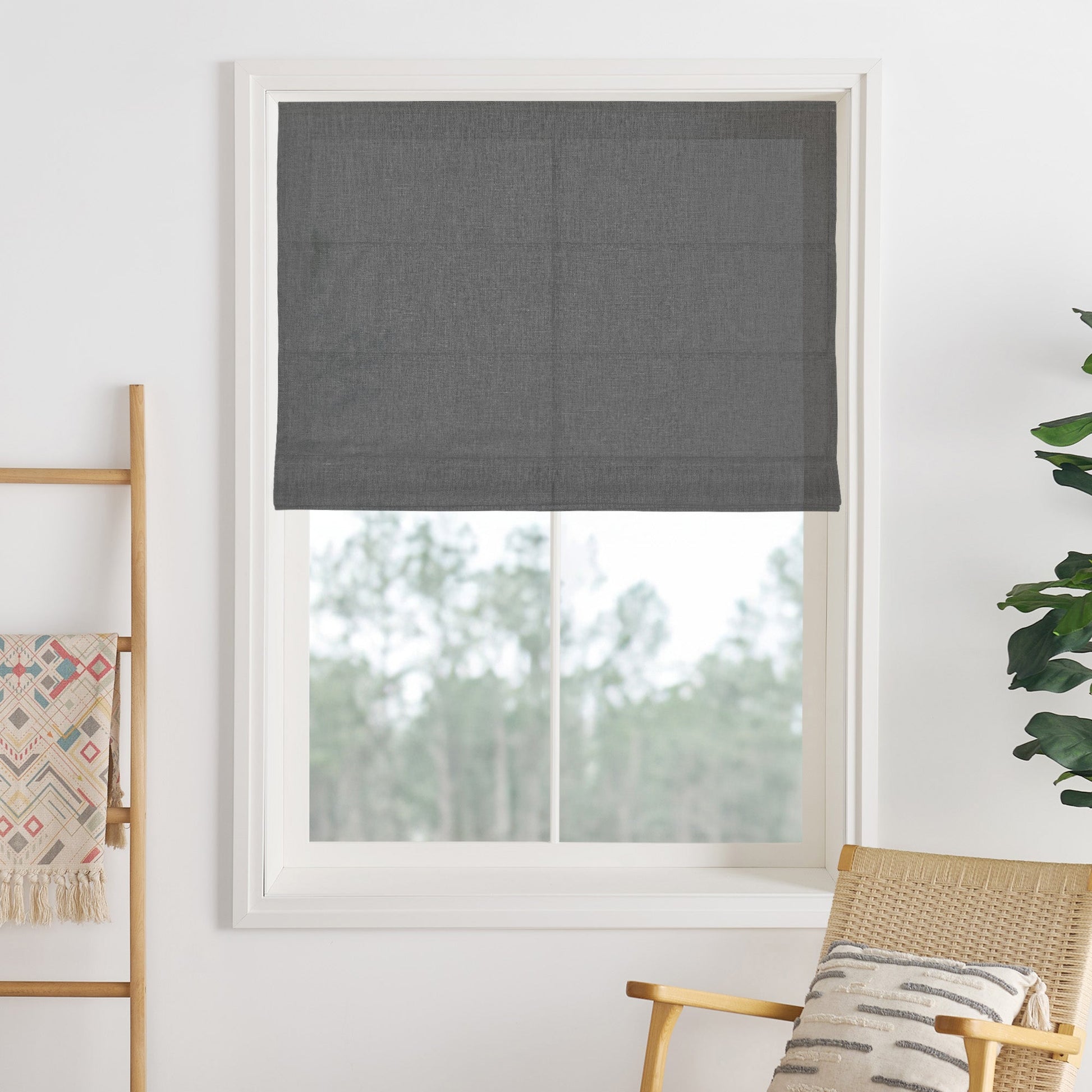 Lily Linen Roman Shades & Blinds-Neutral Decor
