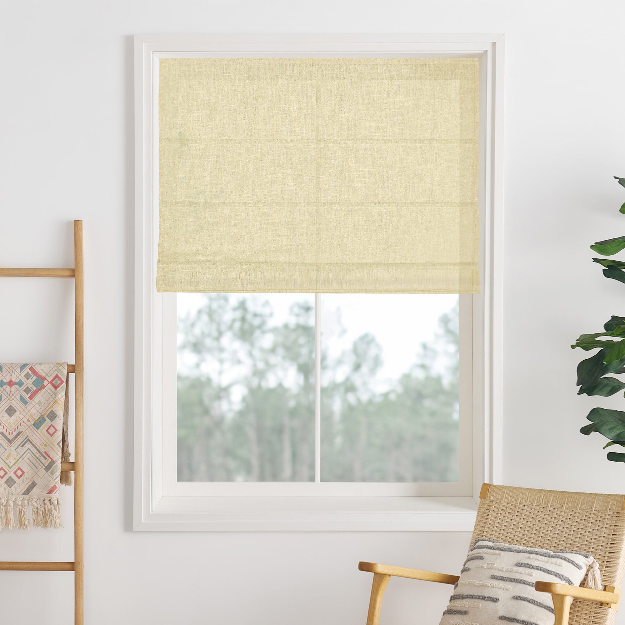 Lily Linen Roman Shades & Blinds-Neutral Decor