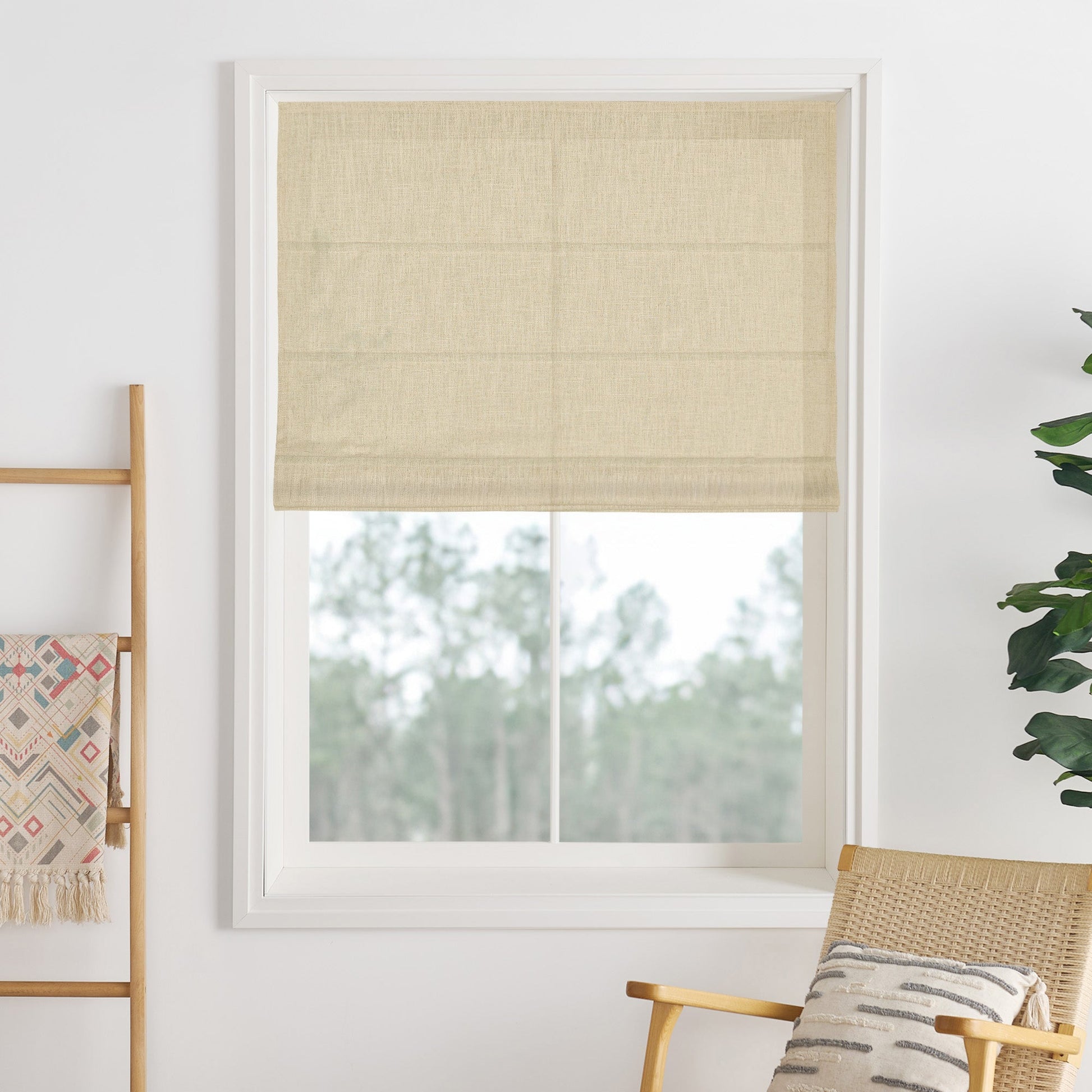 Lily Linen Roman Shades & Blinds-Neutral Decor
