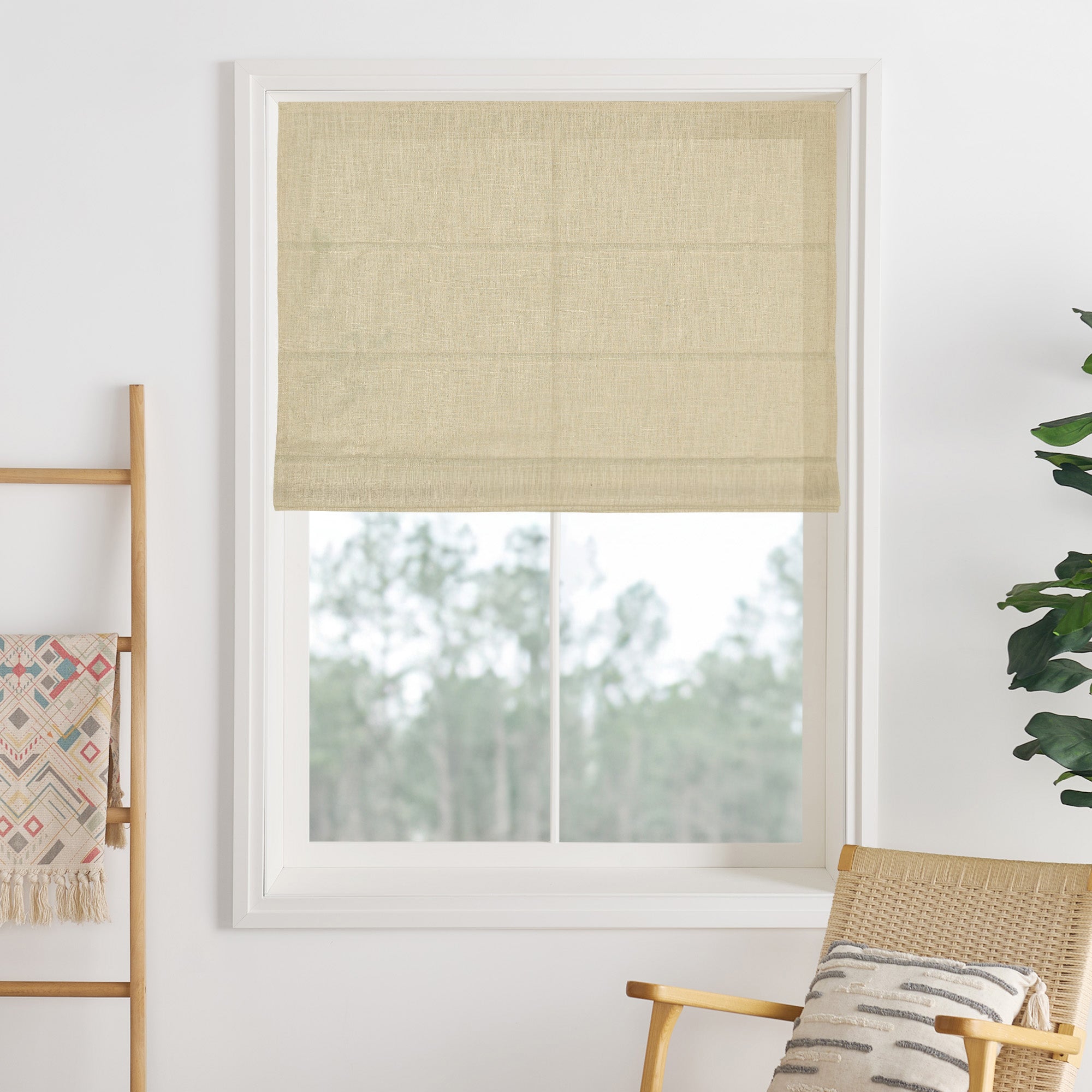 Lily Linen Roman Shades & Blinds-Neutral Decor