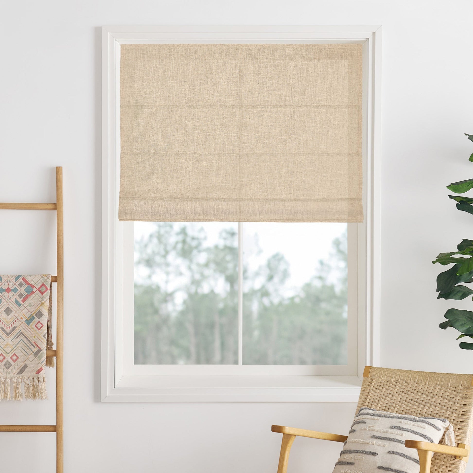 Lily Linen Roman Shades & Blinds-Neutral Decor