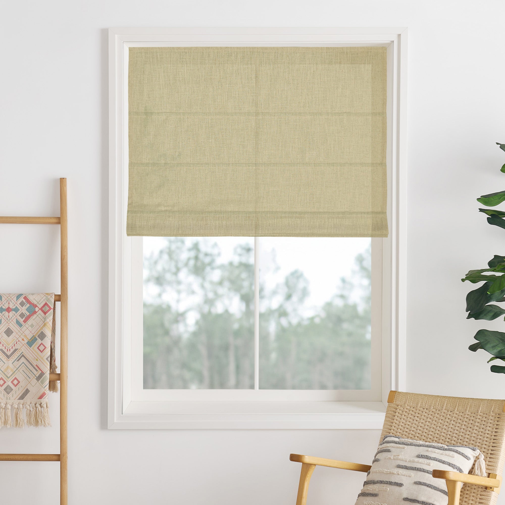Lily Linen Roman Shades & Blinds-Neutral Decor