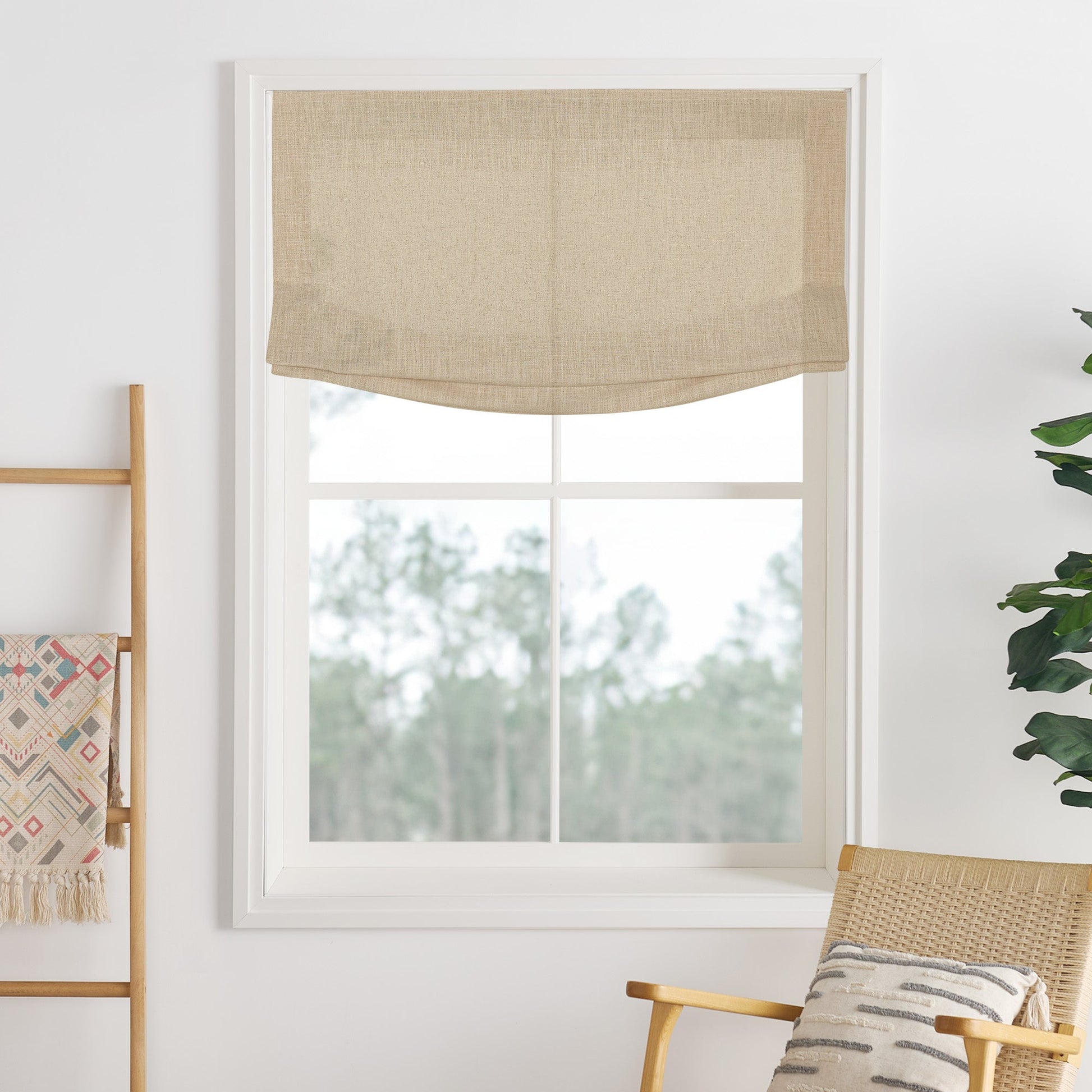 Lily Linen Roman Shades & Blinds | Relaxed-Neutral Decor
