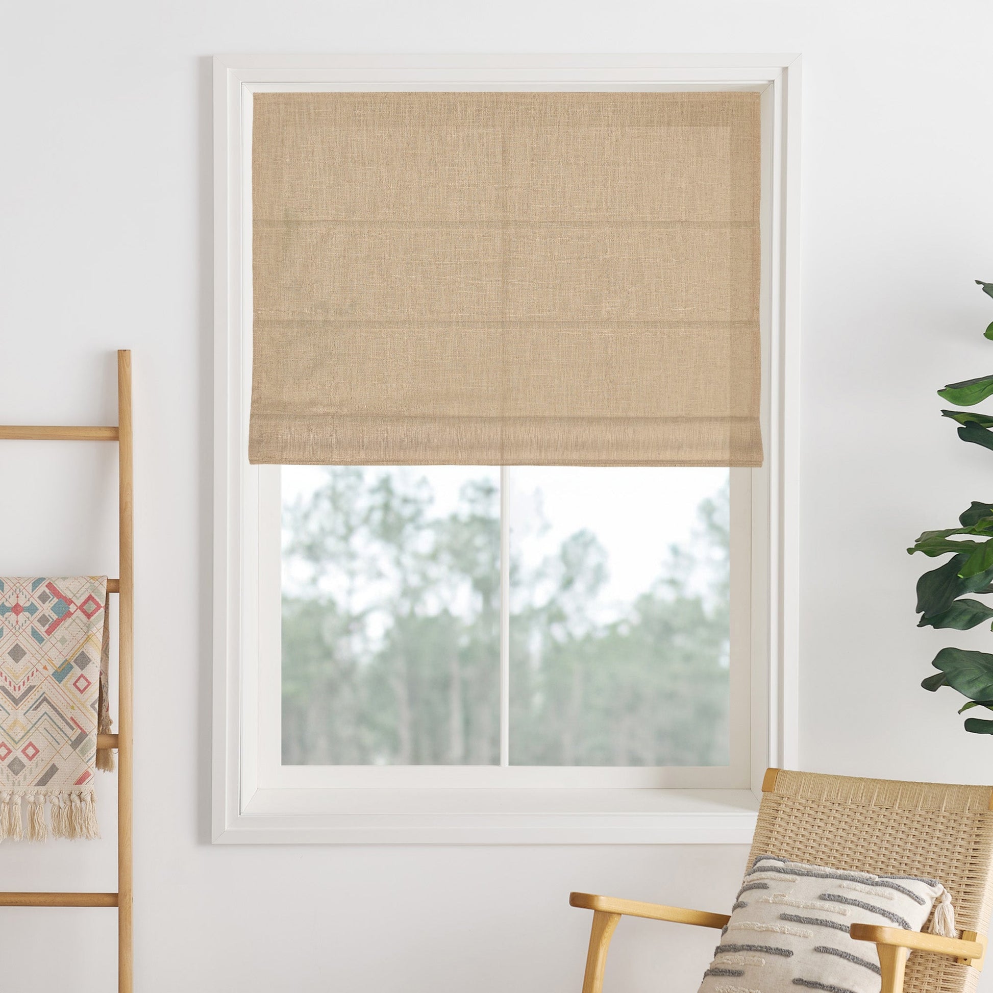 Lily Linen Roman Shades & Blinds-Neutral Decor