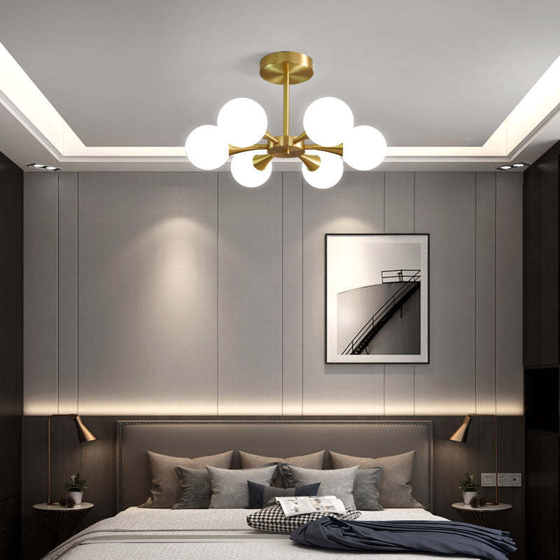 Valentina Contemporary Flush Mount Ceiling Light, Glass Bubble - Neutral Decor