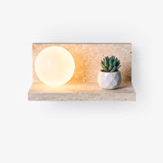 Shelf Travertine Sconce-Neutral Decor