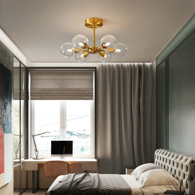 Valentina Contemporary Flush Mount Ceiling Light, Glass Bubble - Neutral Decor