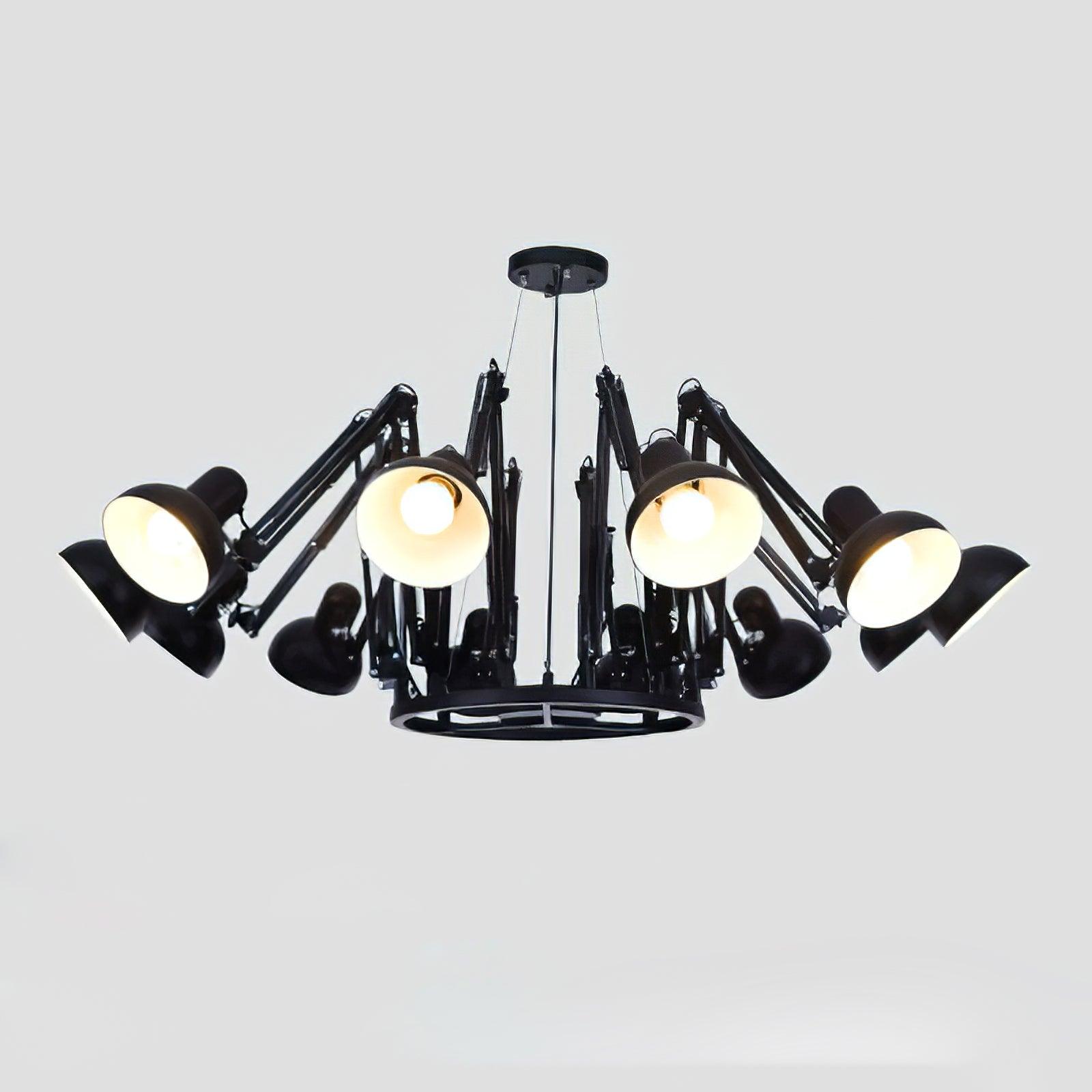 Livenu Chandelier Black Adjustable Multi Arm-Neutral Decor
