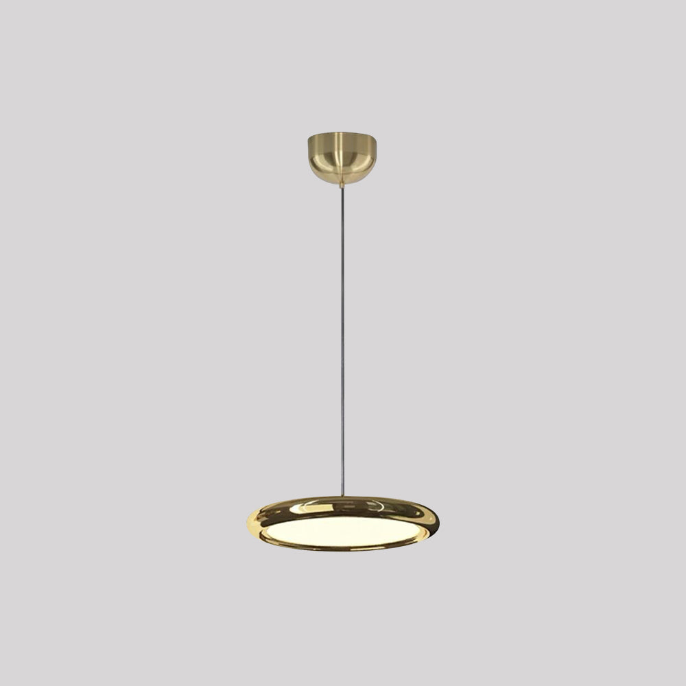 Arisha Minimalist Circular Metal Pendant Light,Silver/Gold/Rose Gold - Neutral Decor