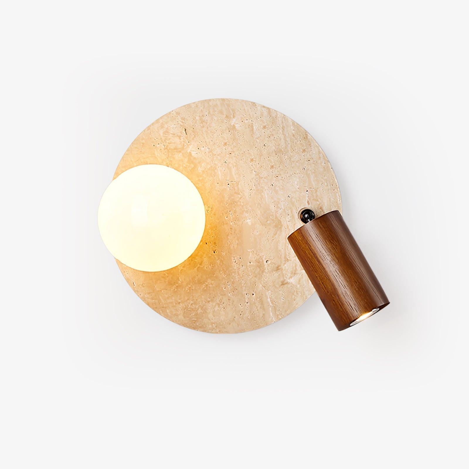 Armara Travertine Disc Wall Light-Neutral Decor