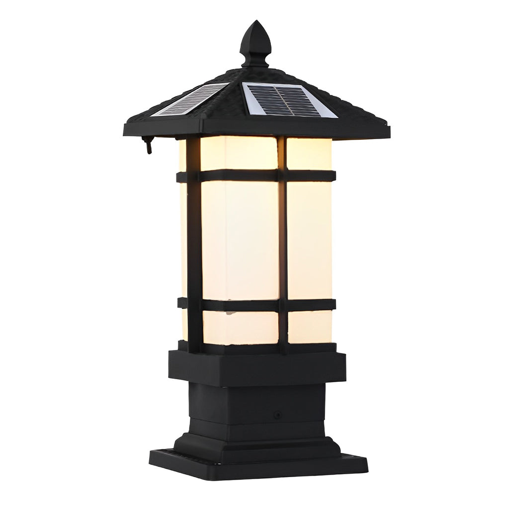 Janea Remote Vintage Solar Outdoor Fence Post Lights
