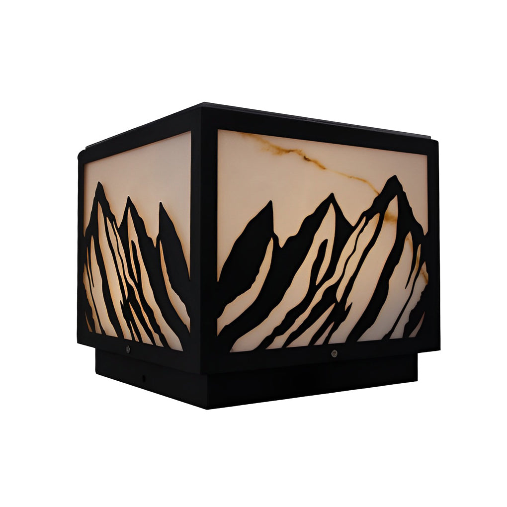 Kace LED Mountain Scenery Steel Outdoor Fence Post Lights