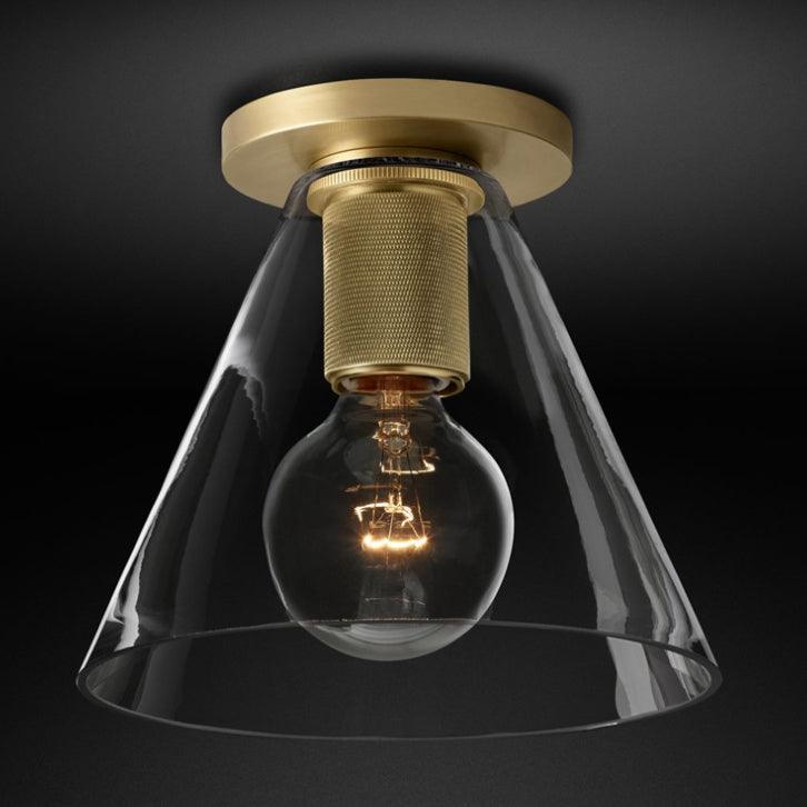Elthyn Ceiling Lamp Cone Glass Brass Minimalist Industrial-Neutral Decor