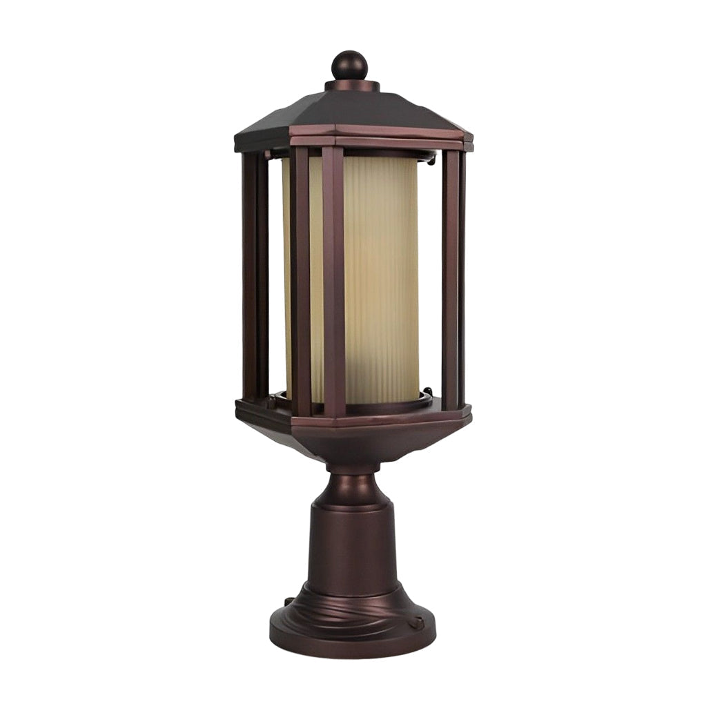 Ophelia Retro Rose Gold American Outdoor Pillar Lamp
