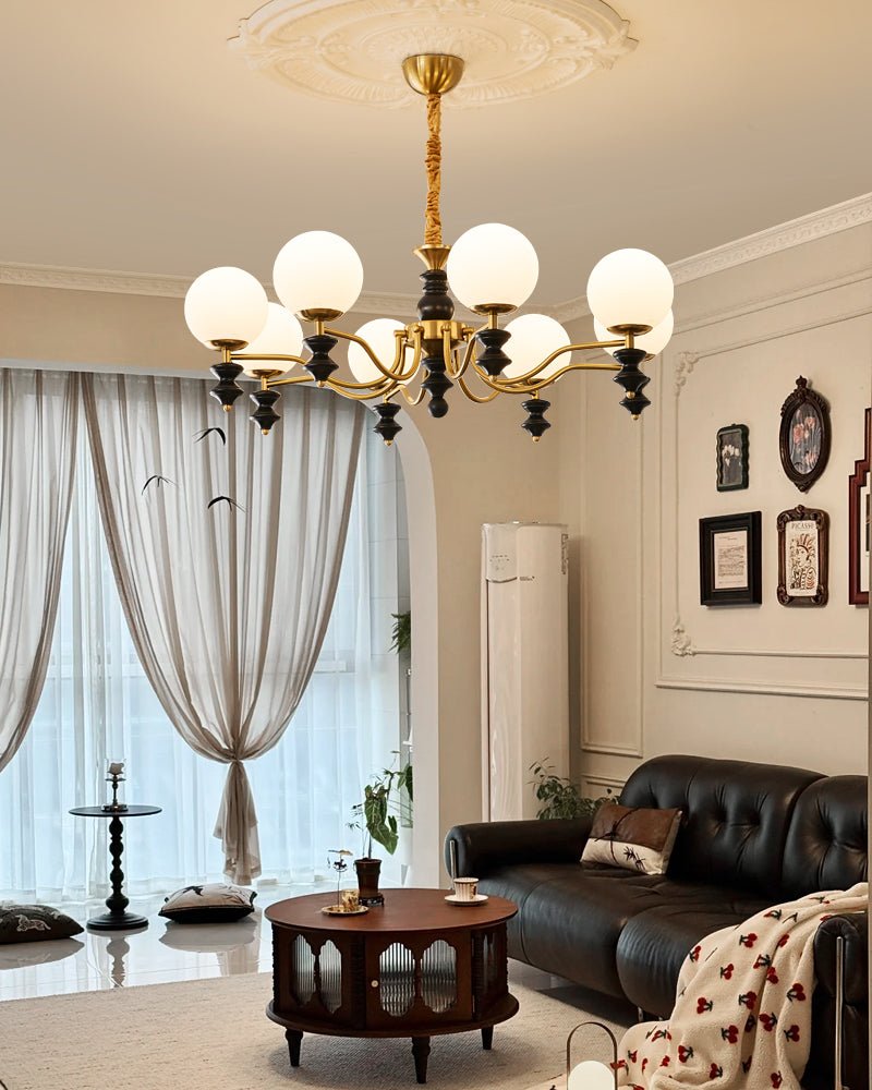 Ordore Traditional Elegance Vintage Wood Chandelier-Neutral Decor