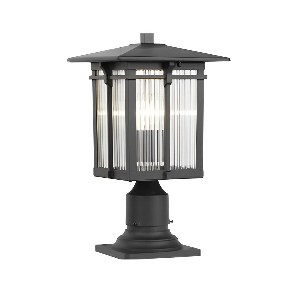 Lovele Striped Modern Glass Outdoor Post Lights
