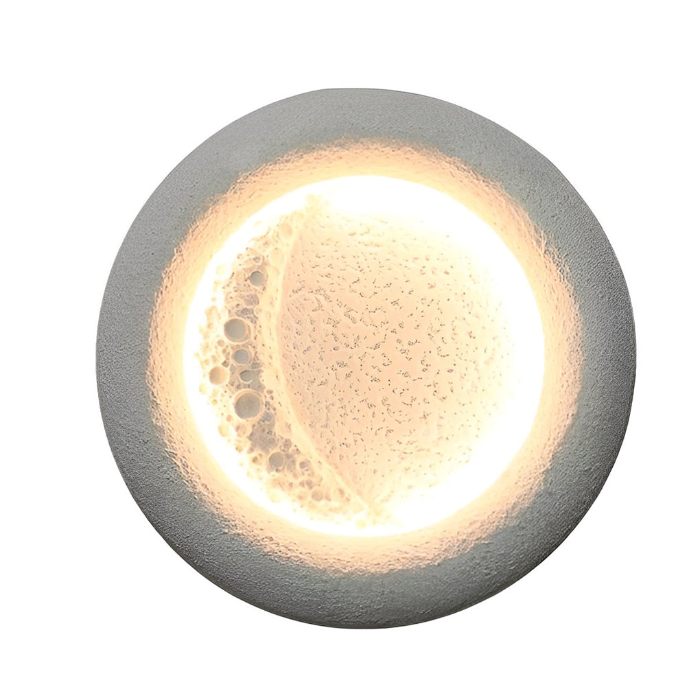 Berha Creative Moon LED Modern Concrete Outdoor Wall Lamp