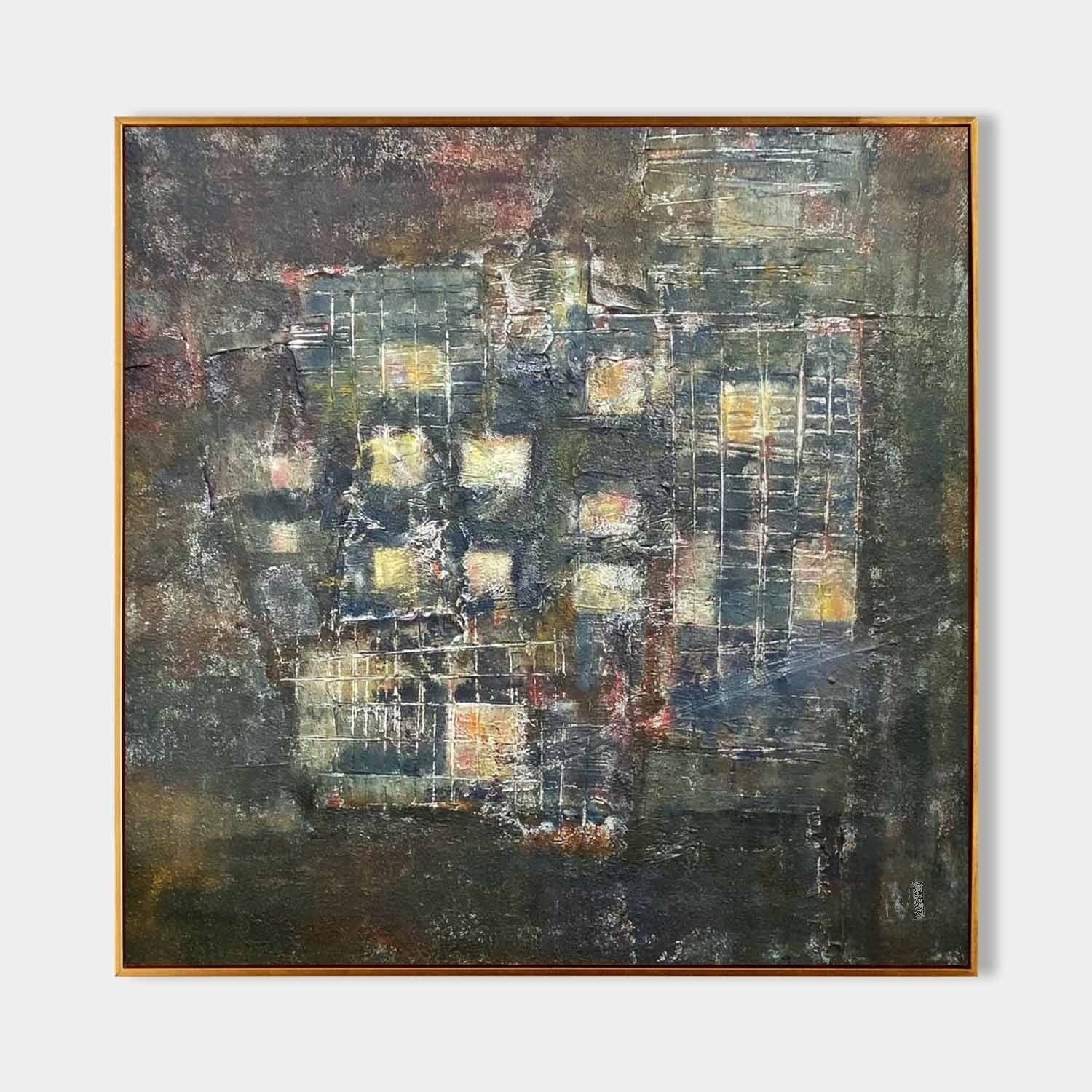 Wall Art Square Abstract Cityscape - Neutralighting