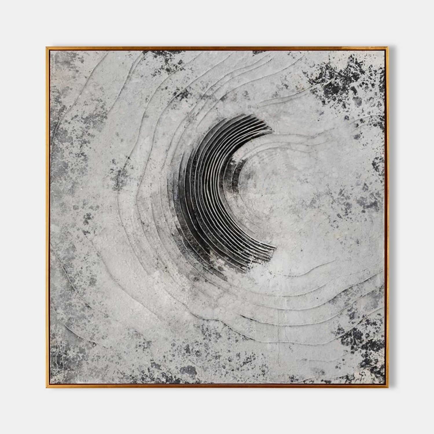 Wall Art 3D Concentric Circle Painting - Neutralighting